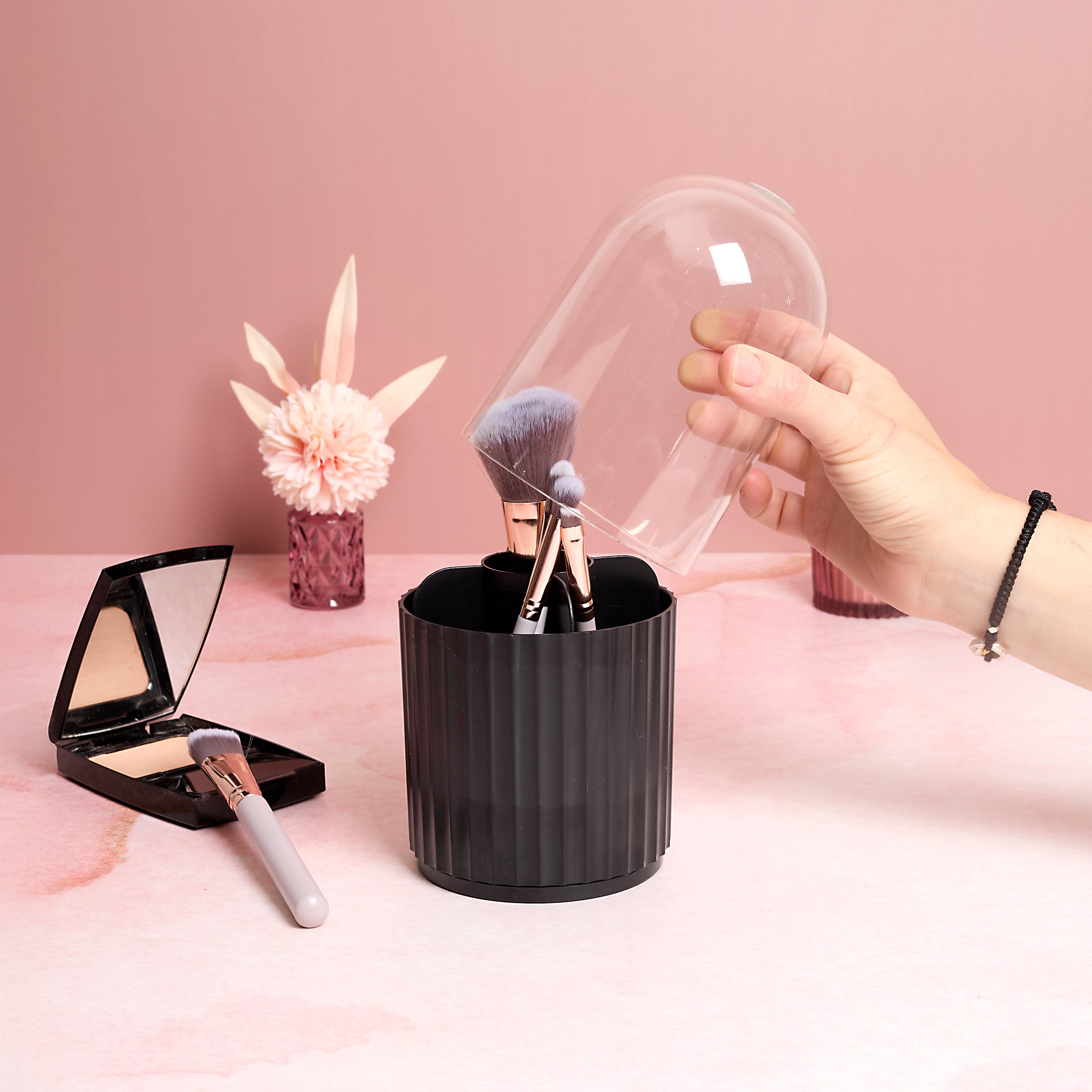 PINCEAUX MAQUILLAGE X6 AVEC RANGEMENT ROTATIF