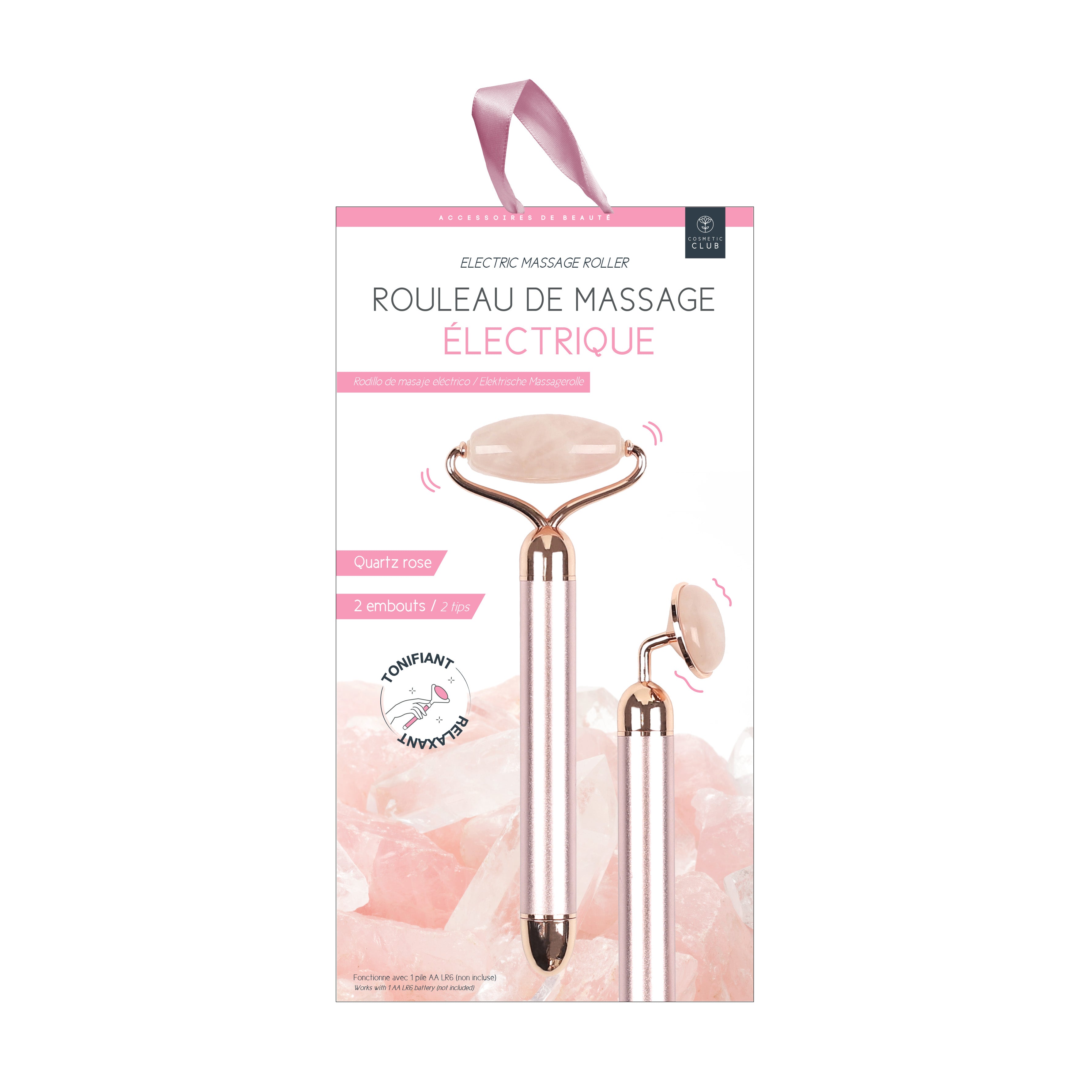ROULEAU DE MASSAGE JADE ELECTRIQUE ROSE