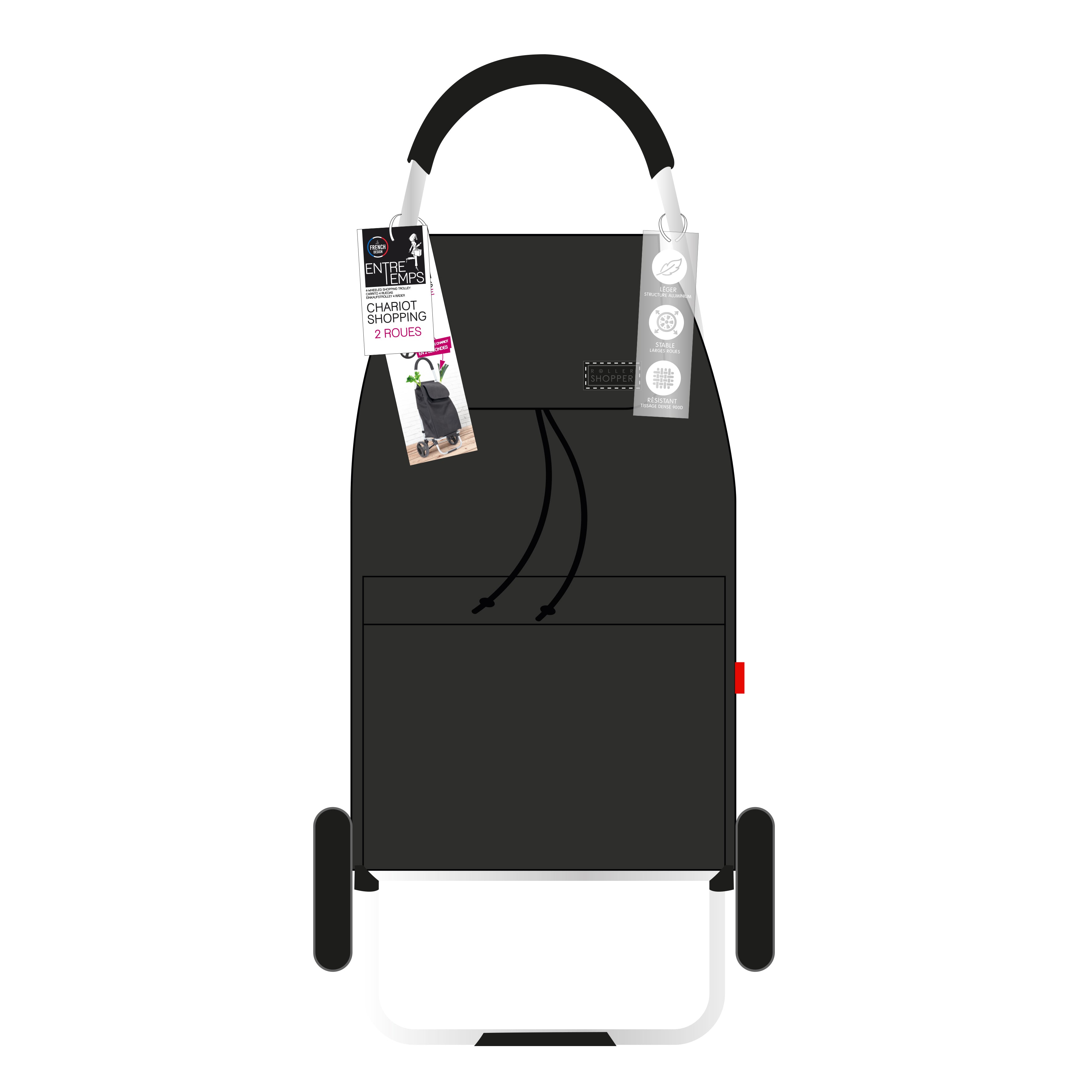 CHARIOT SHOPPING PLIABLE ALU GAIN DE PLACE 39L