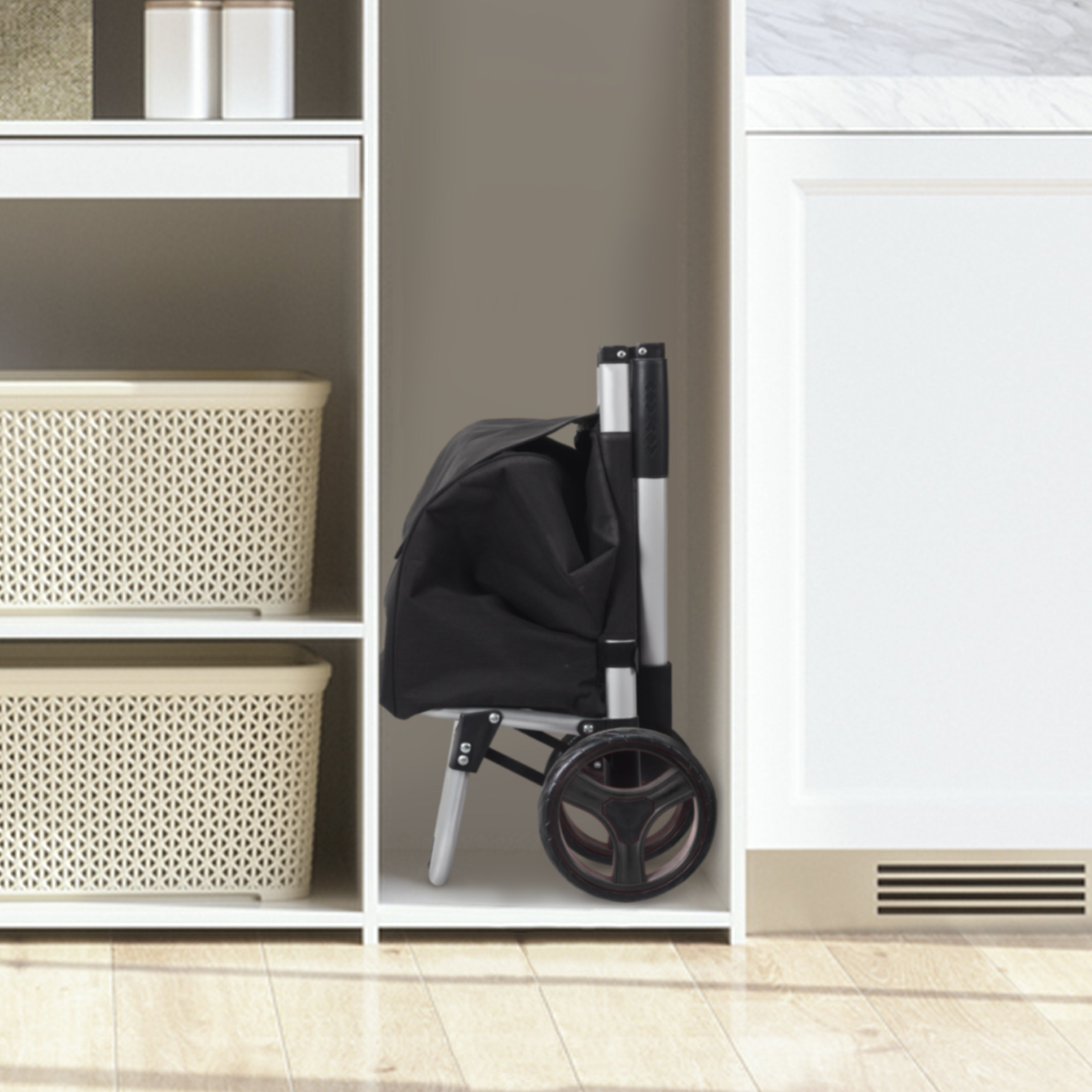 CHARIOT SHOPPING PLIABLE ALU GAIN DE PLACE 39L