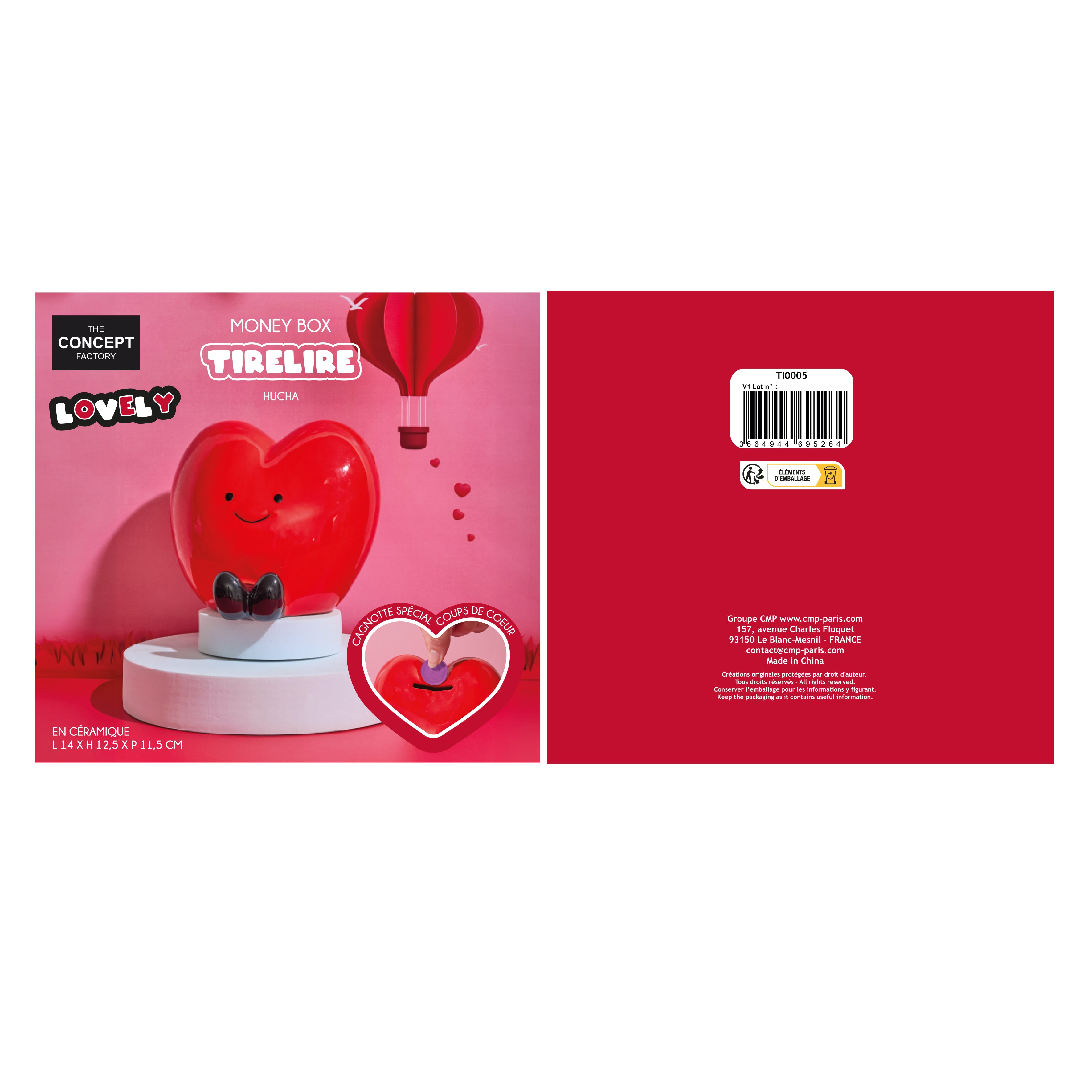 TIRELIRE COEUR KAWAII