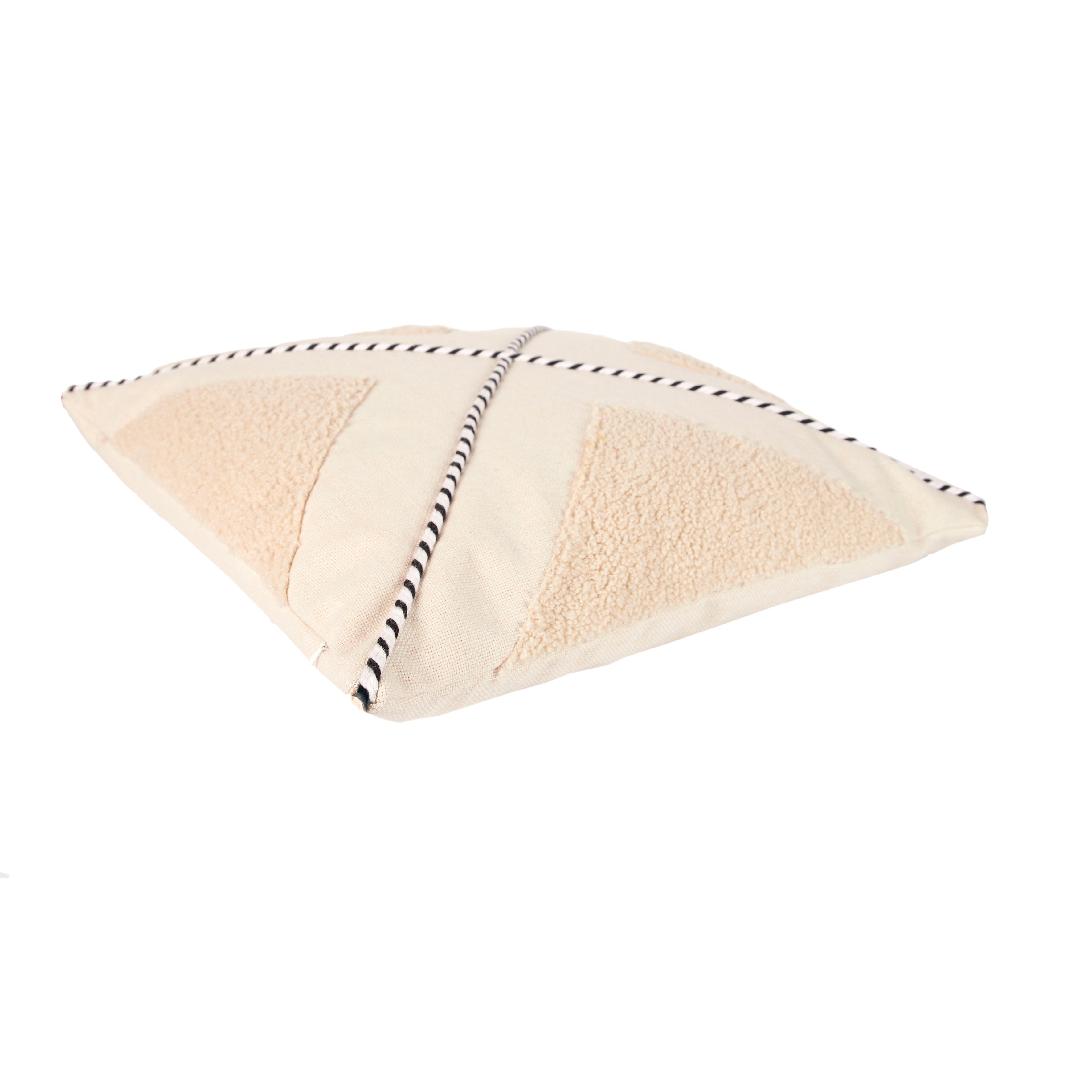 COUSSIN BEIGE ET BLANC BOUCLETTE 40X40CM