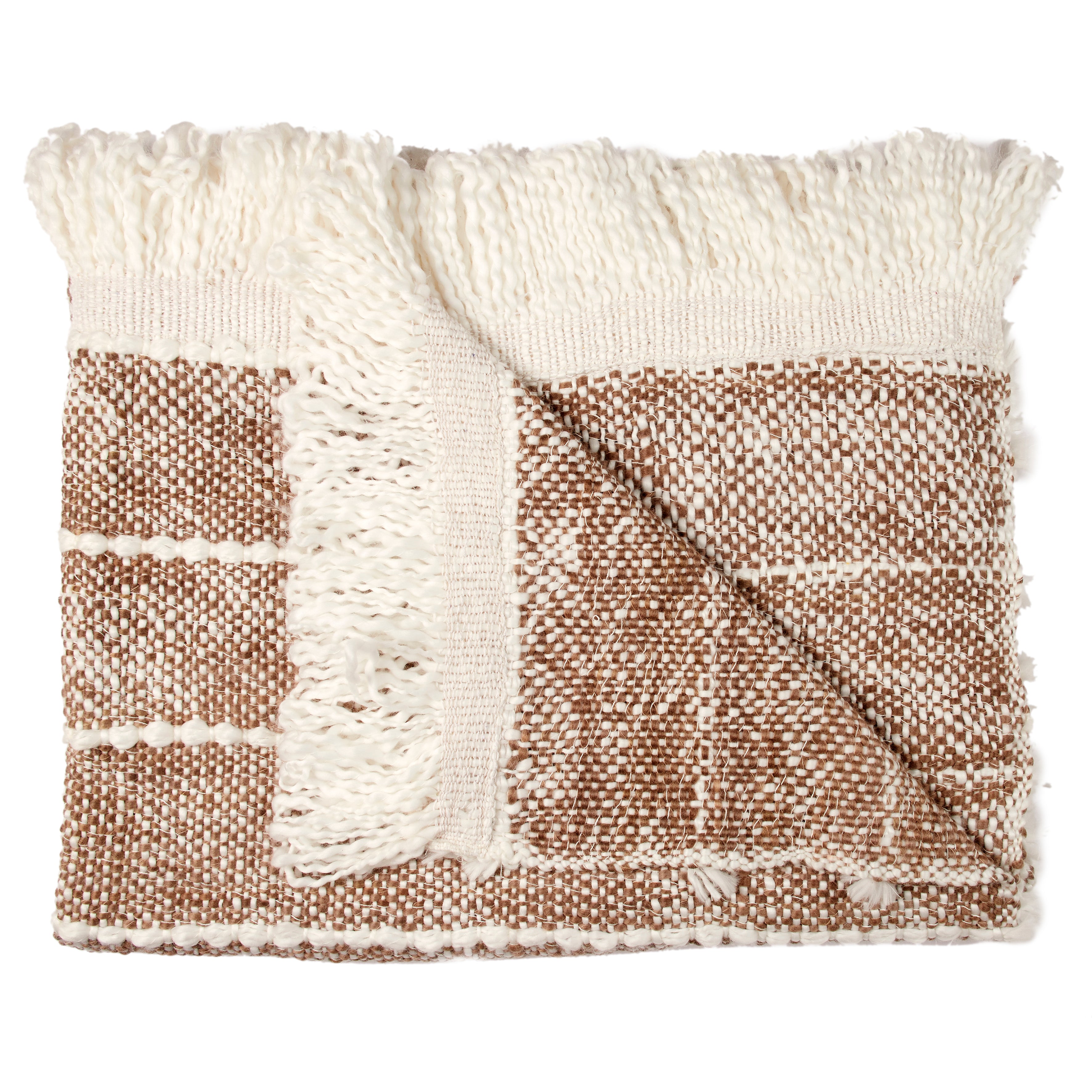 PLAID MAILLE TRESSEE A FRANGES