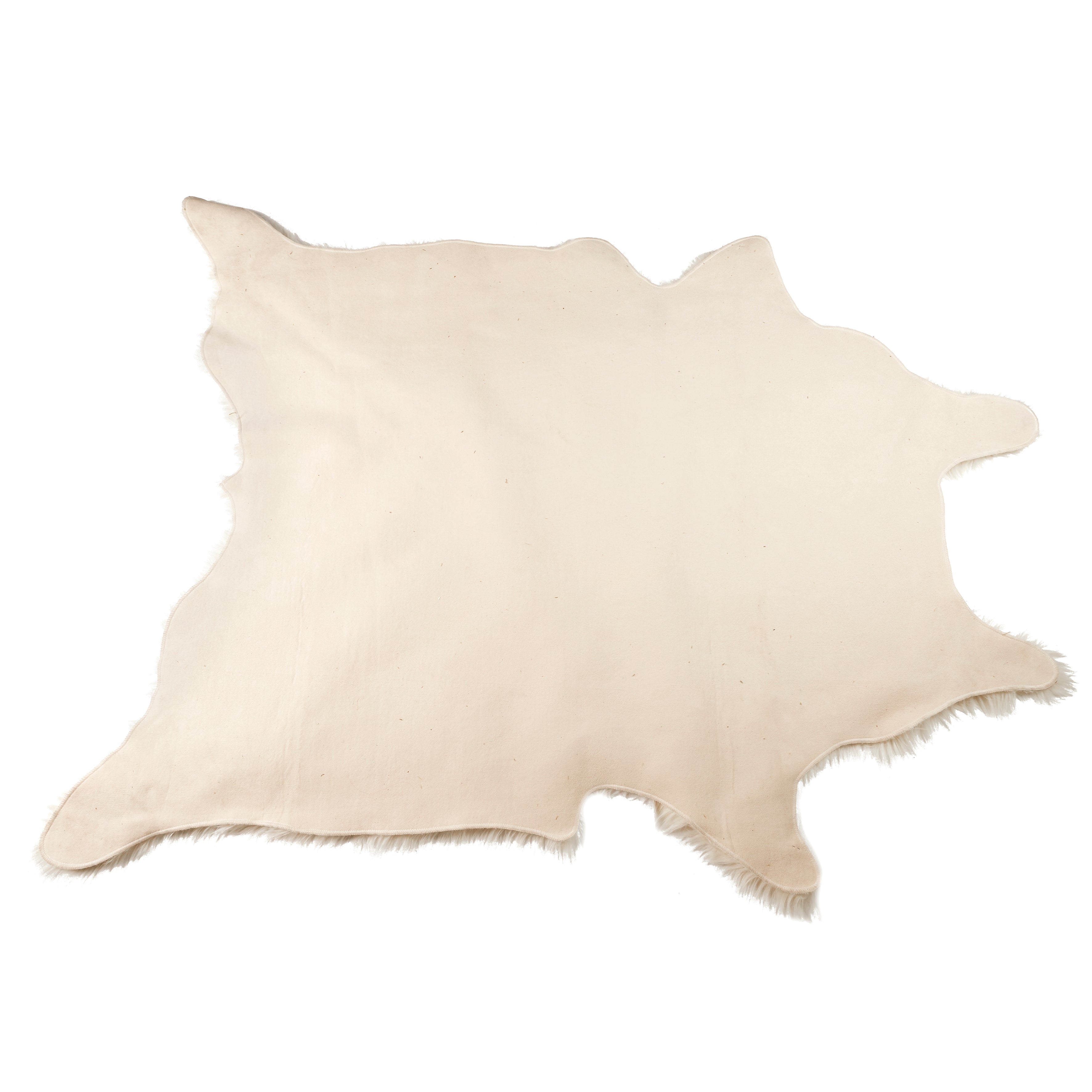 TAPIS FORME PEAU DE BETE FAUSSE FOURURE BLANC