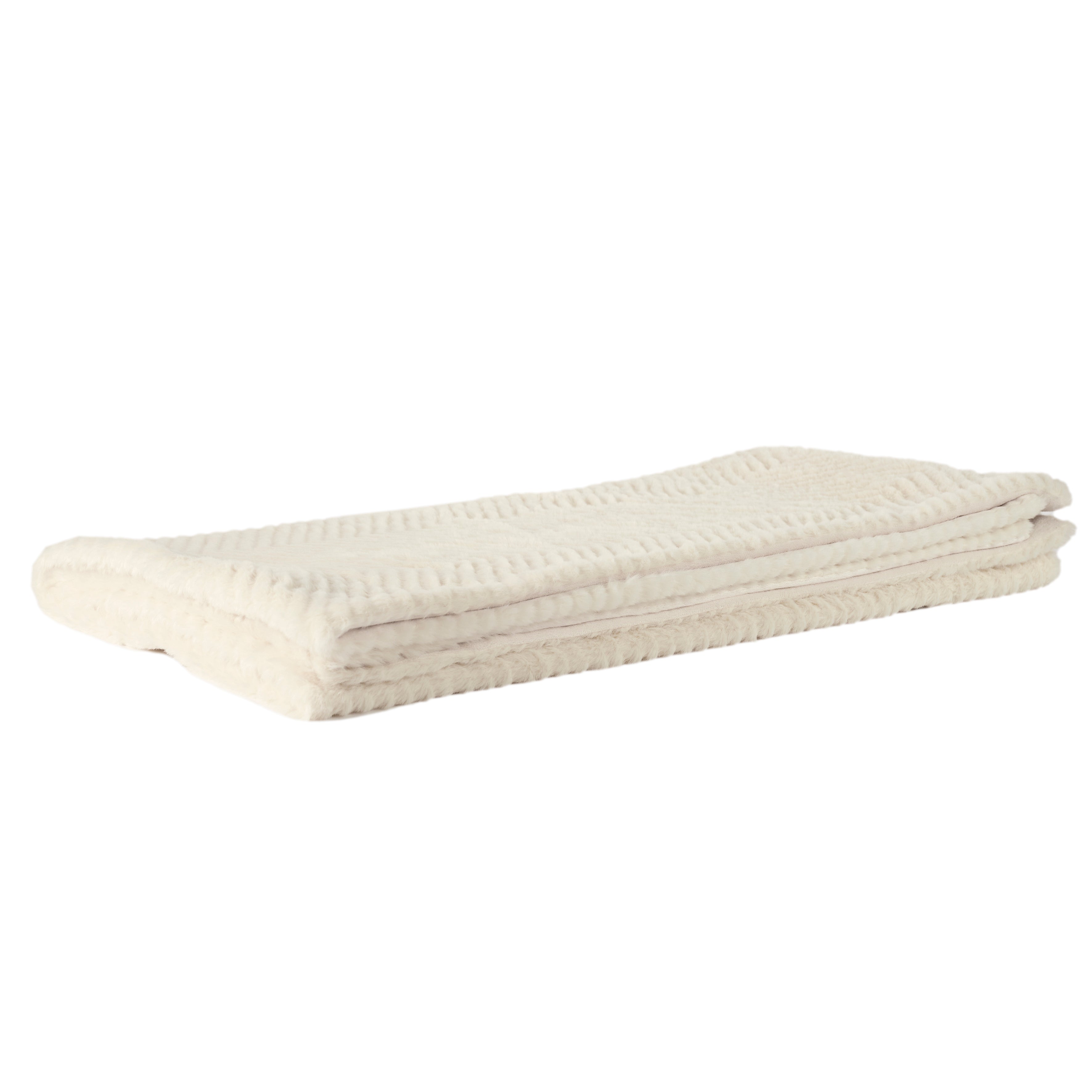 PLAID FAUSSE FOURRURE BLANC