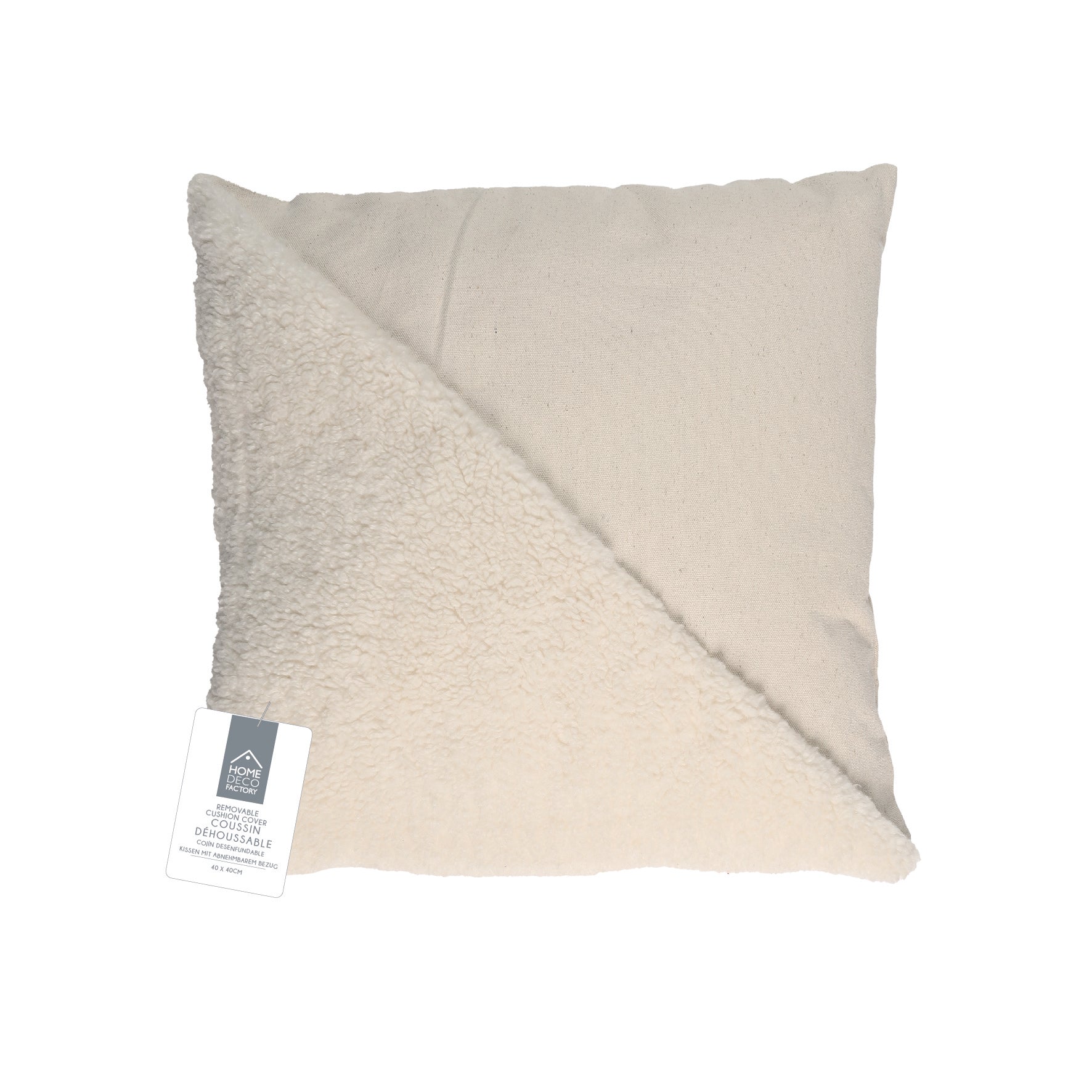 COUSSIN BEIGE BOUCLETTE 40X40CM