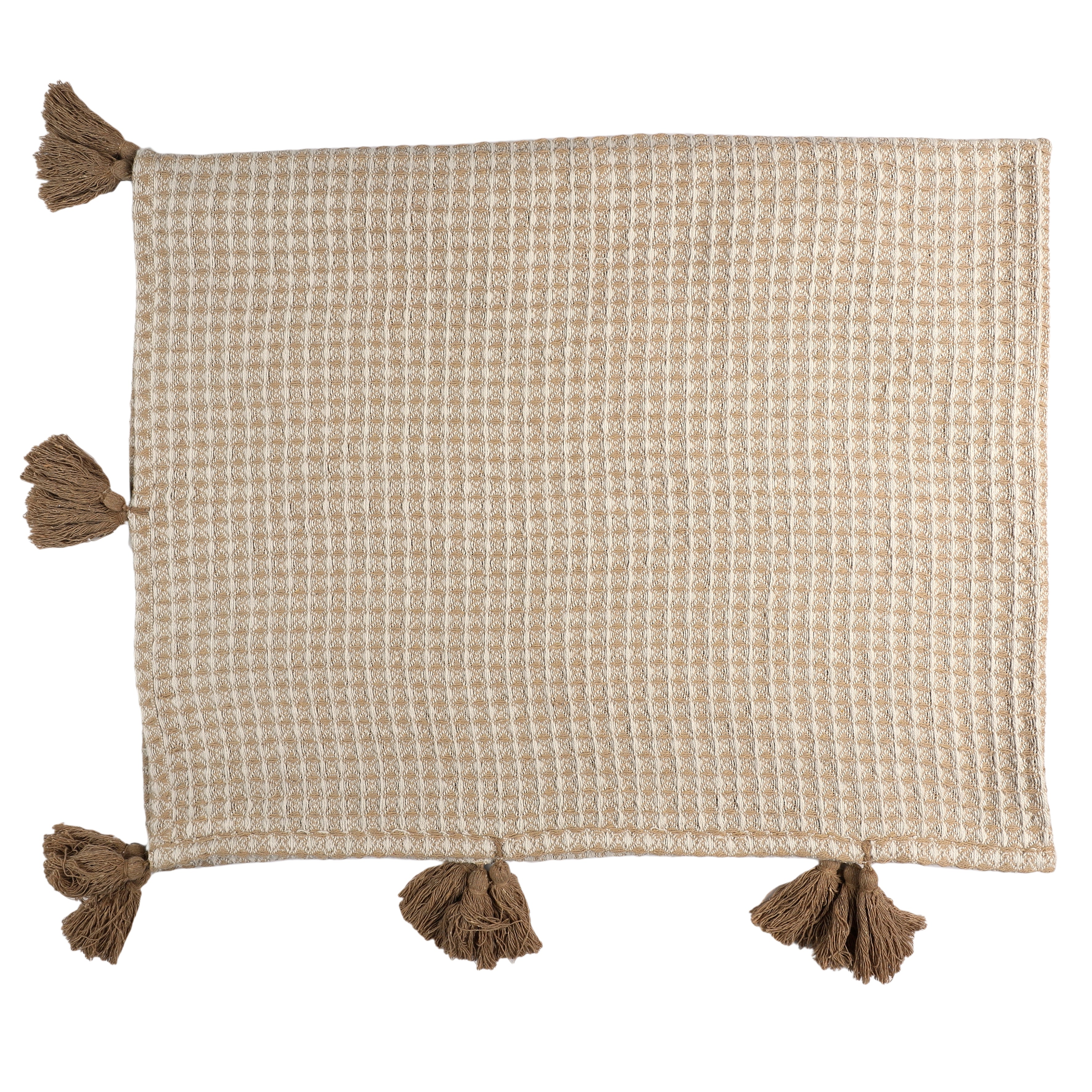 PLAID NID D ABEILLE BEIGE ET TAUPE 125X150CM