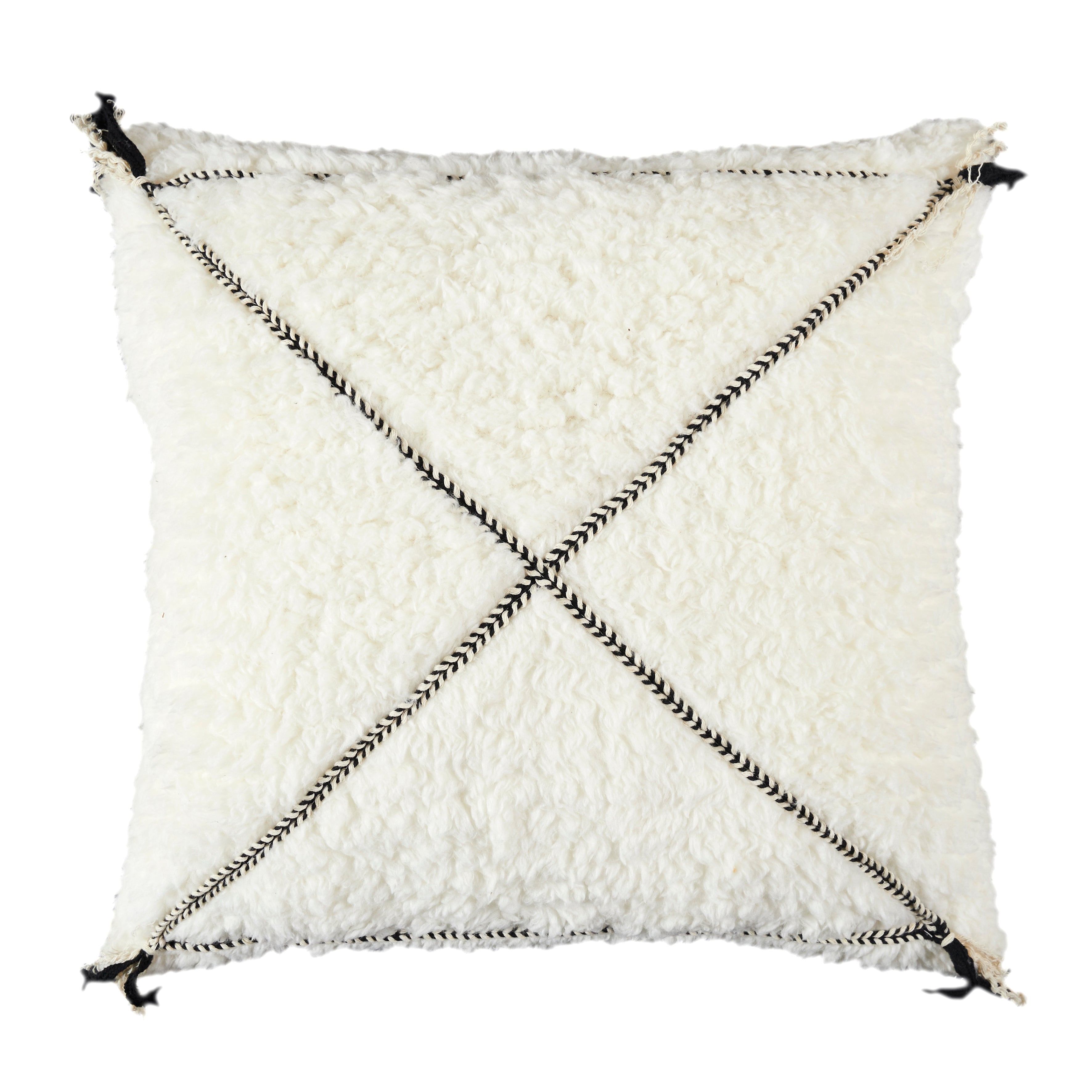 COUSSIN SHERPA BLANC MOTIF TRESSE 40X40CM