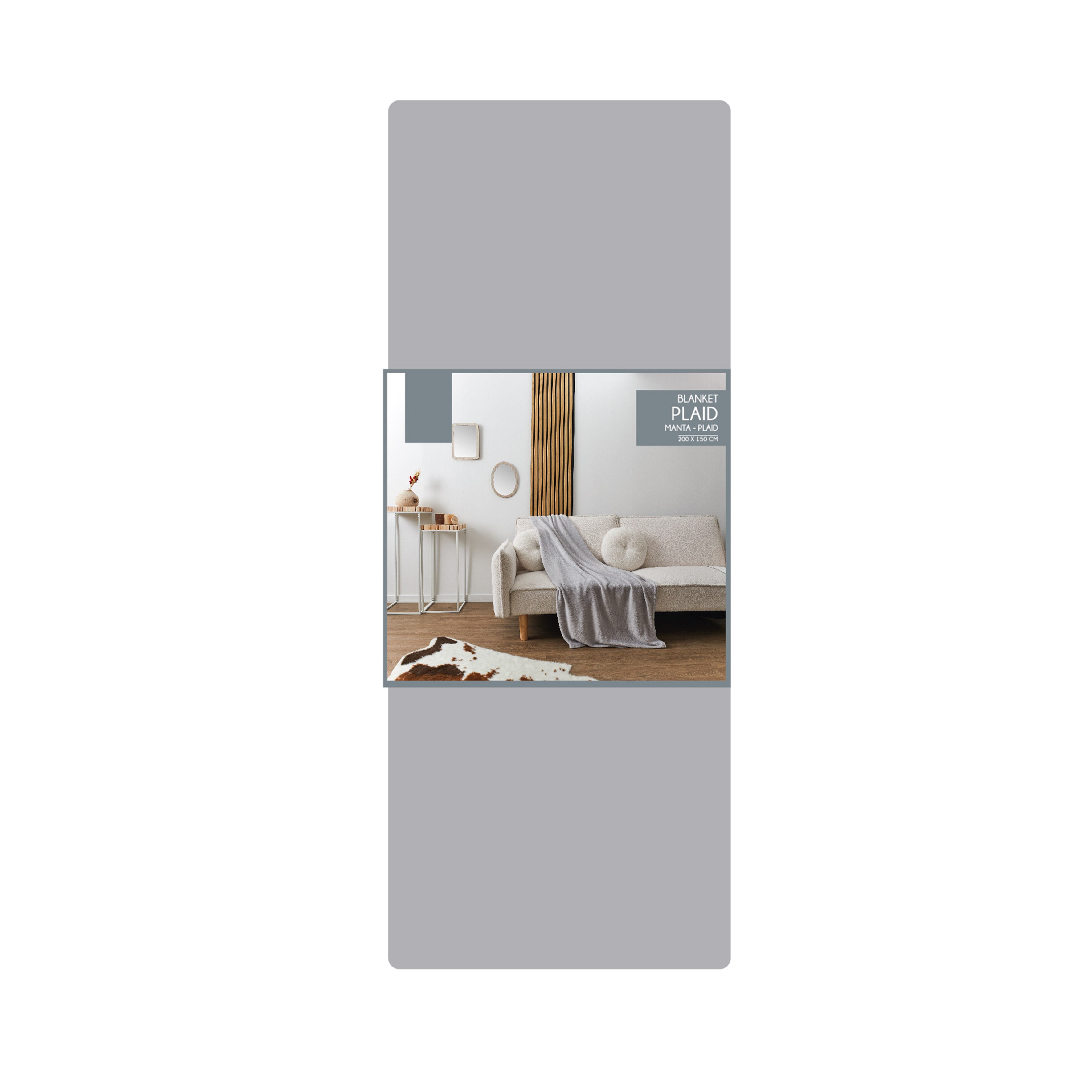 PLAID MICROFIBRE GRIS CLAIR 120X150CM