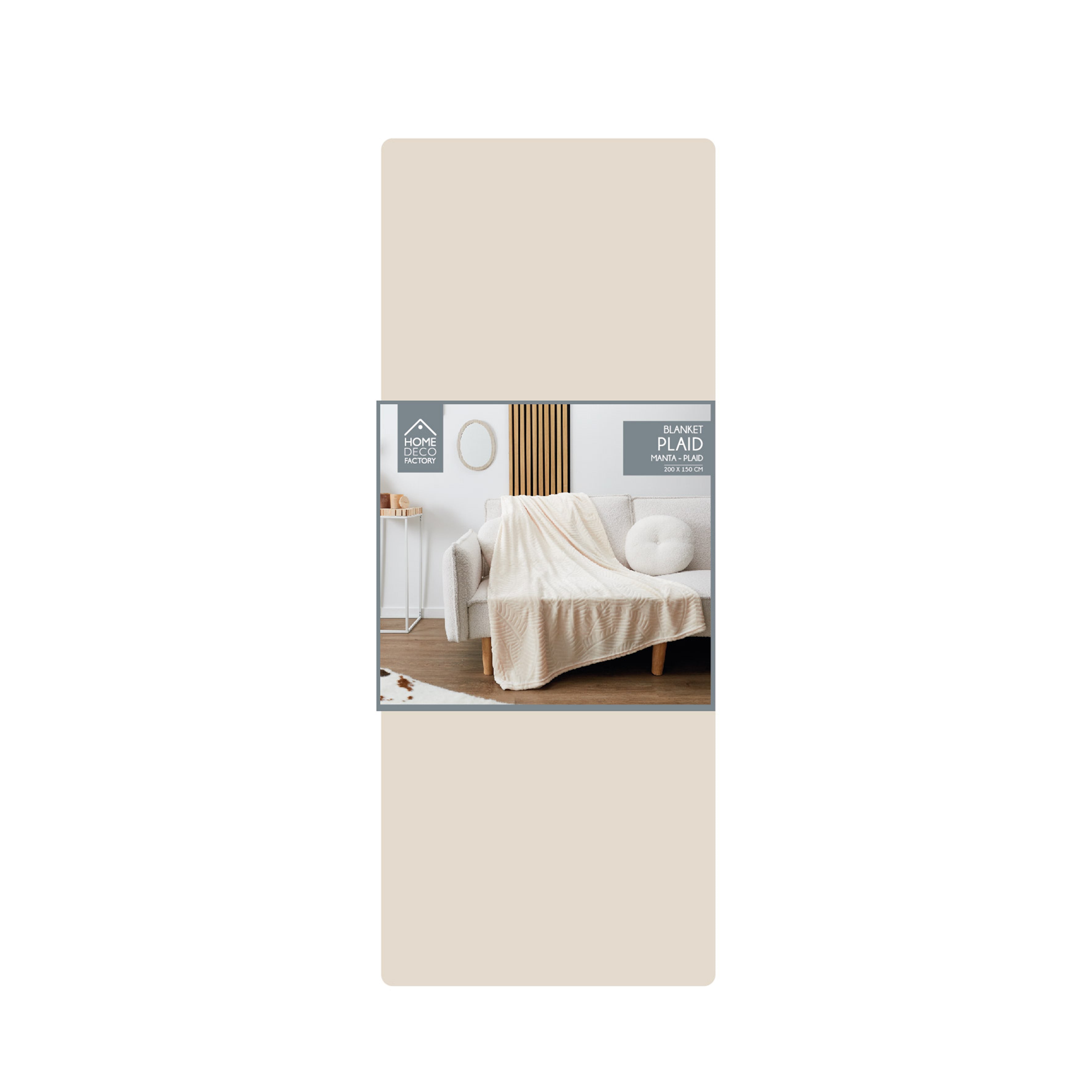 PLAID FLANELLE EMBOSSE CREME 150X200CM