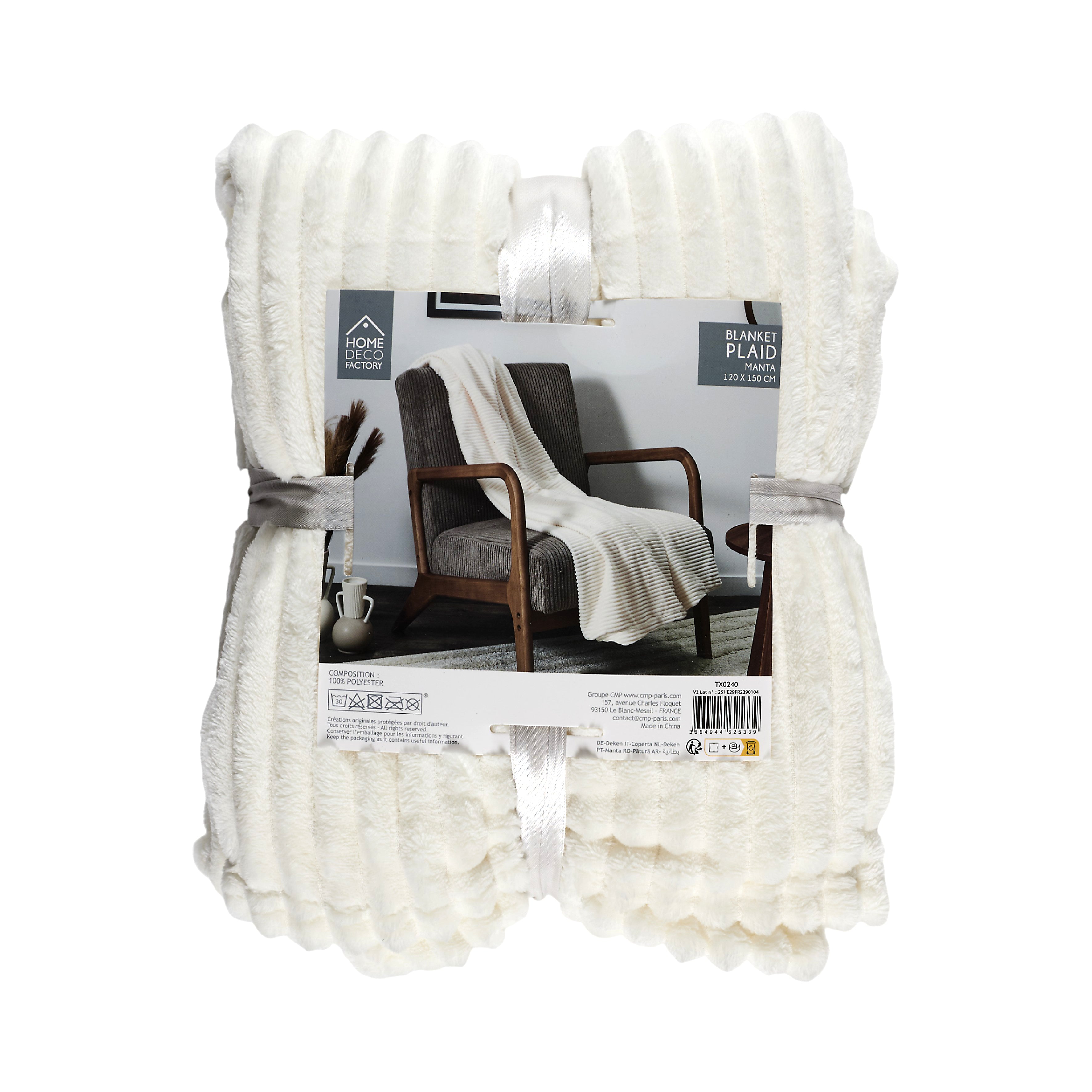 PLAID GROSSE COTES FLANELLE 120X150CM