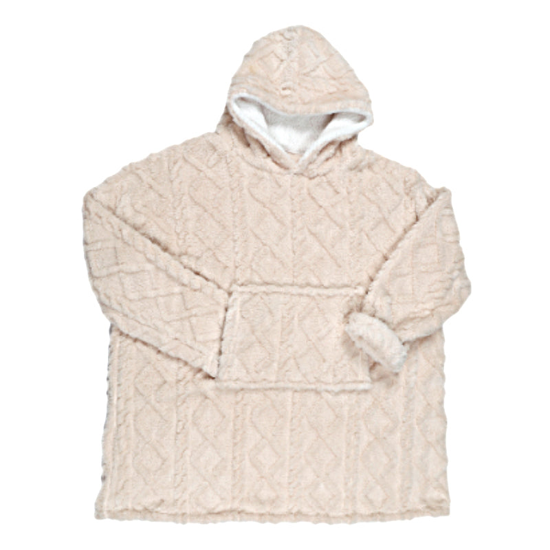 SWEAT PLAID JACQUARD DETAIL SHERPA CREME