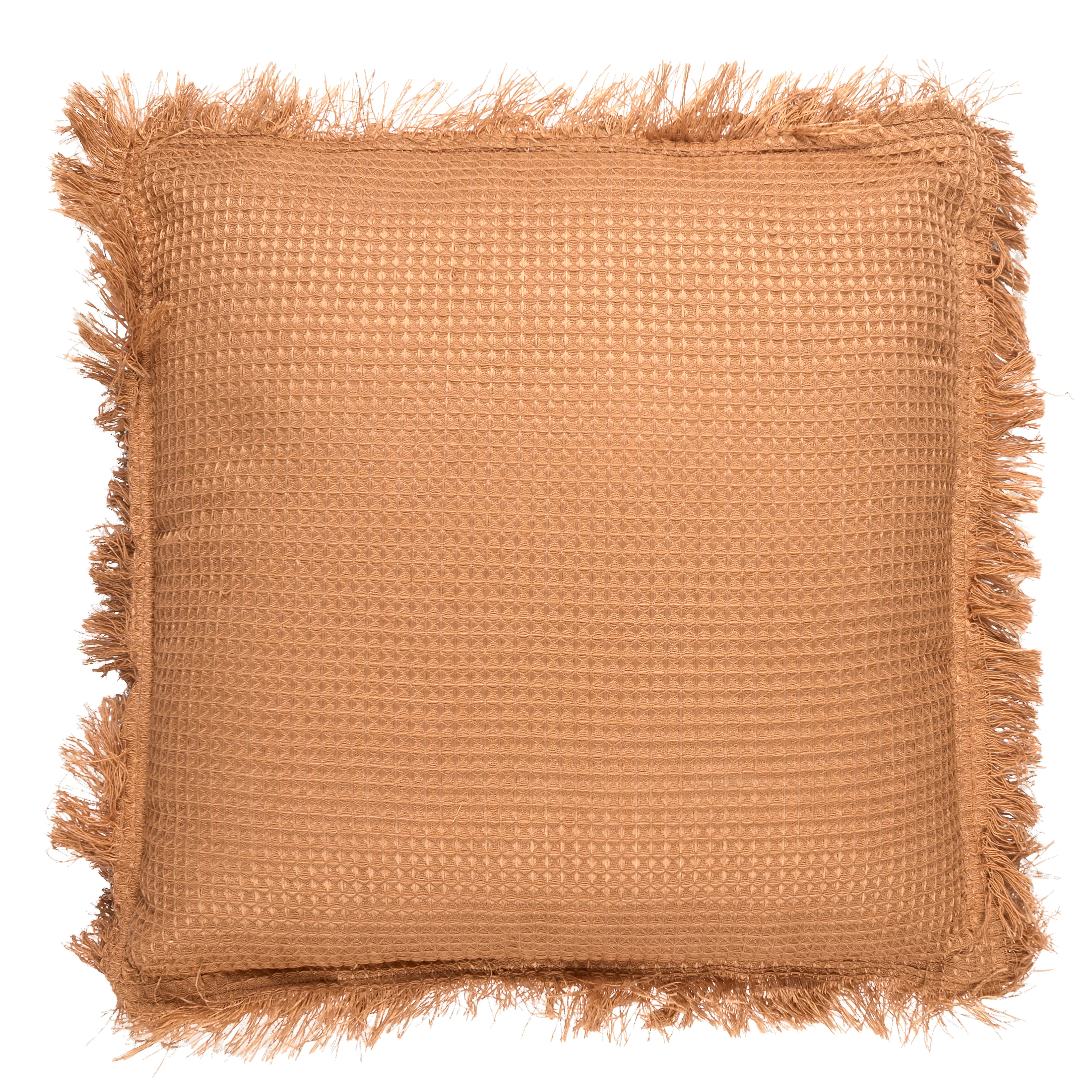 COUSSIN GAUFRE OCRE 40X40CM