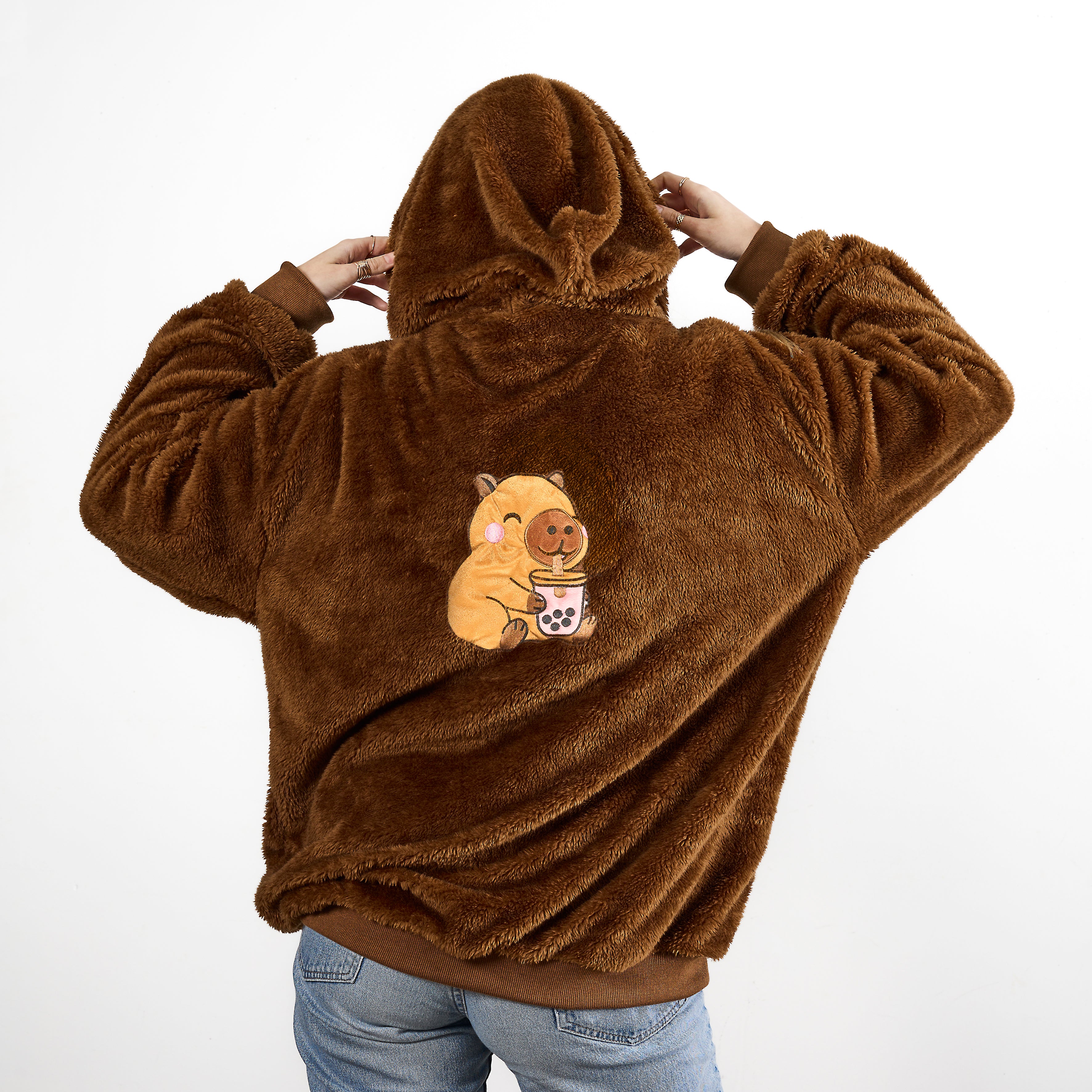 SWEAT A CAPUCHE INTERIEUR SHERPA CAPYBARA