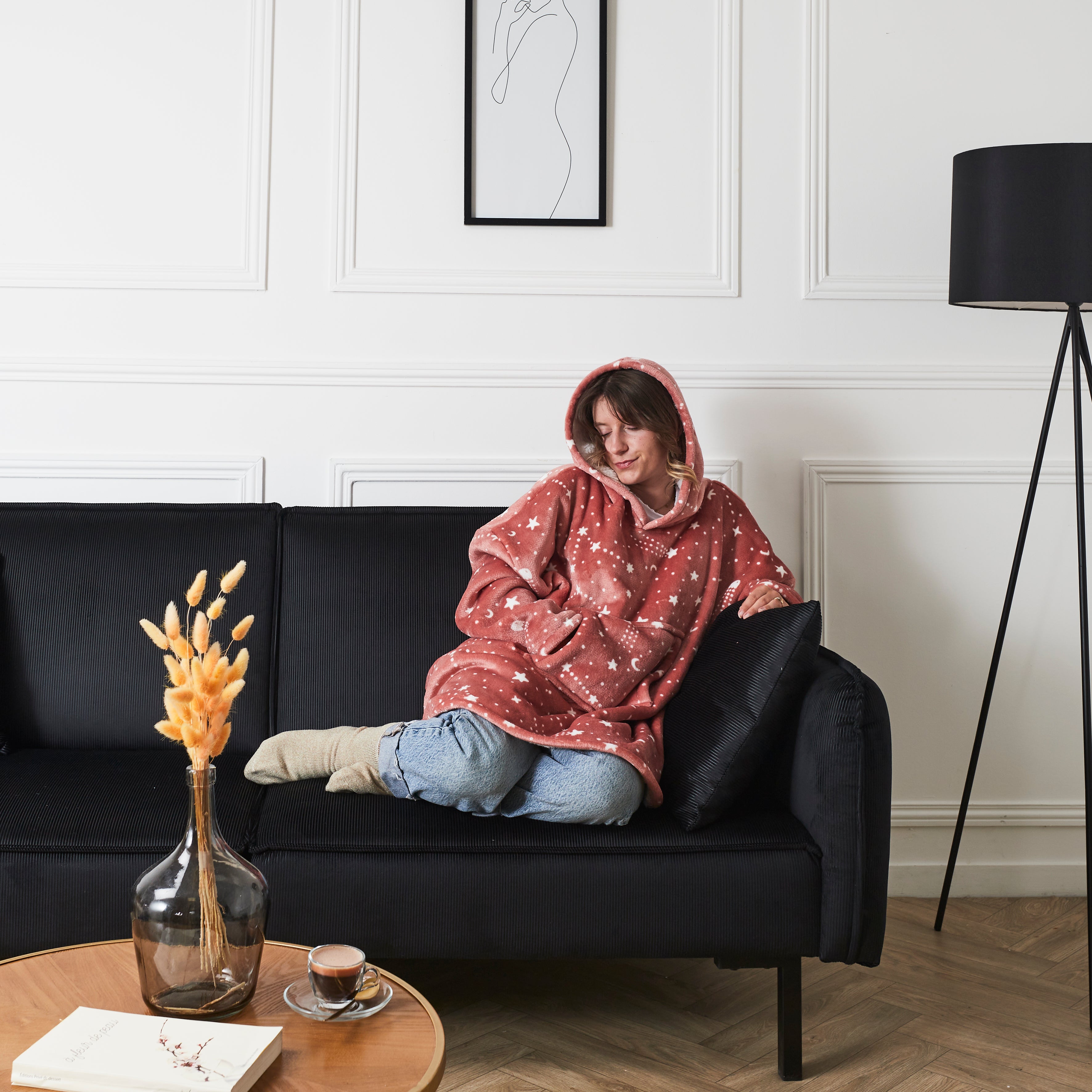 SWEAT CAPUCHE ASTRO ROSE 118X83CM