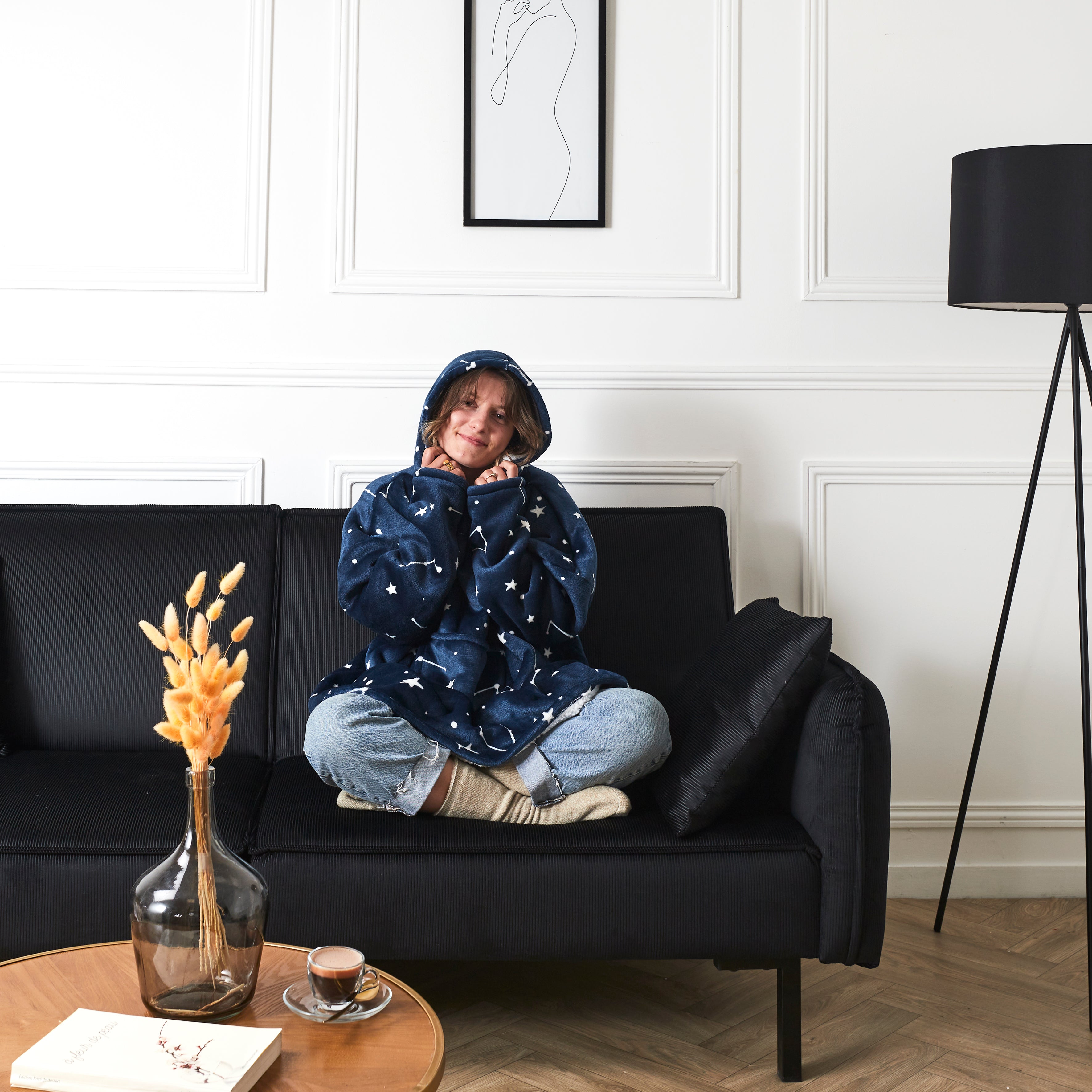 SWEAT CAPUCHE ASTRO BLEU 118X83CM