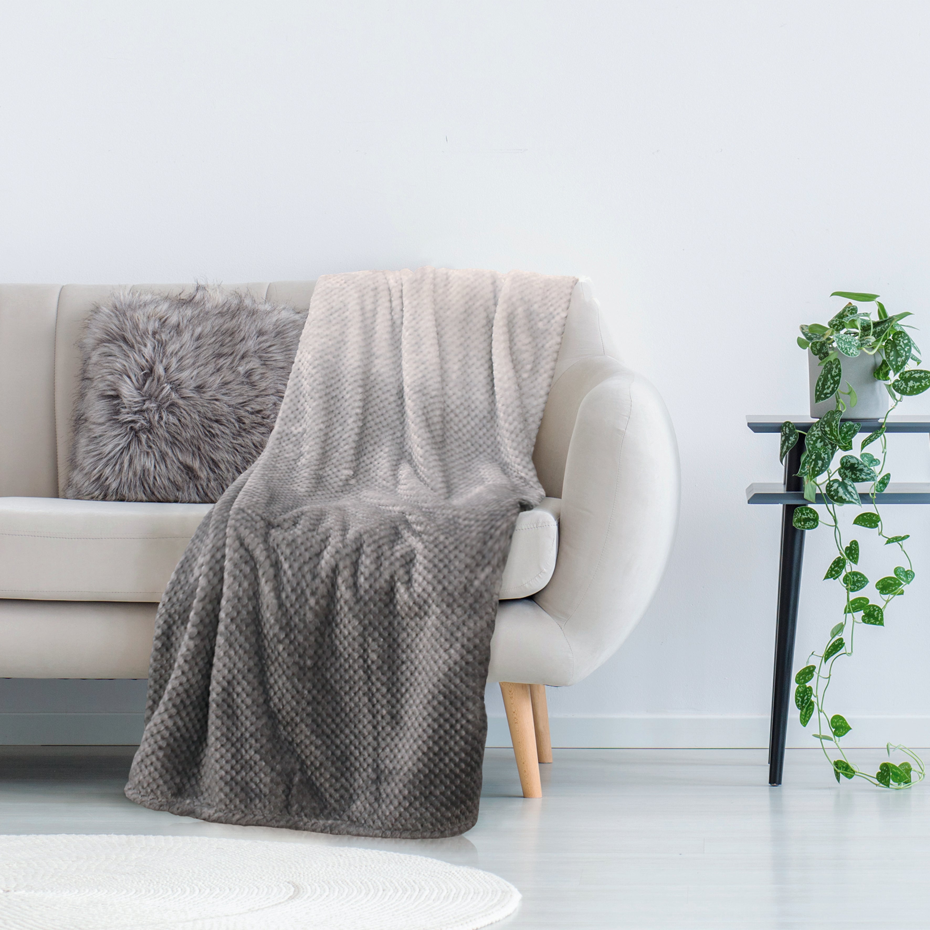 PLAID NID ABEILLE GRIS XXL 150X200CM