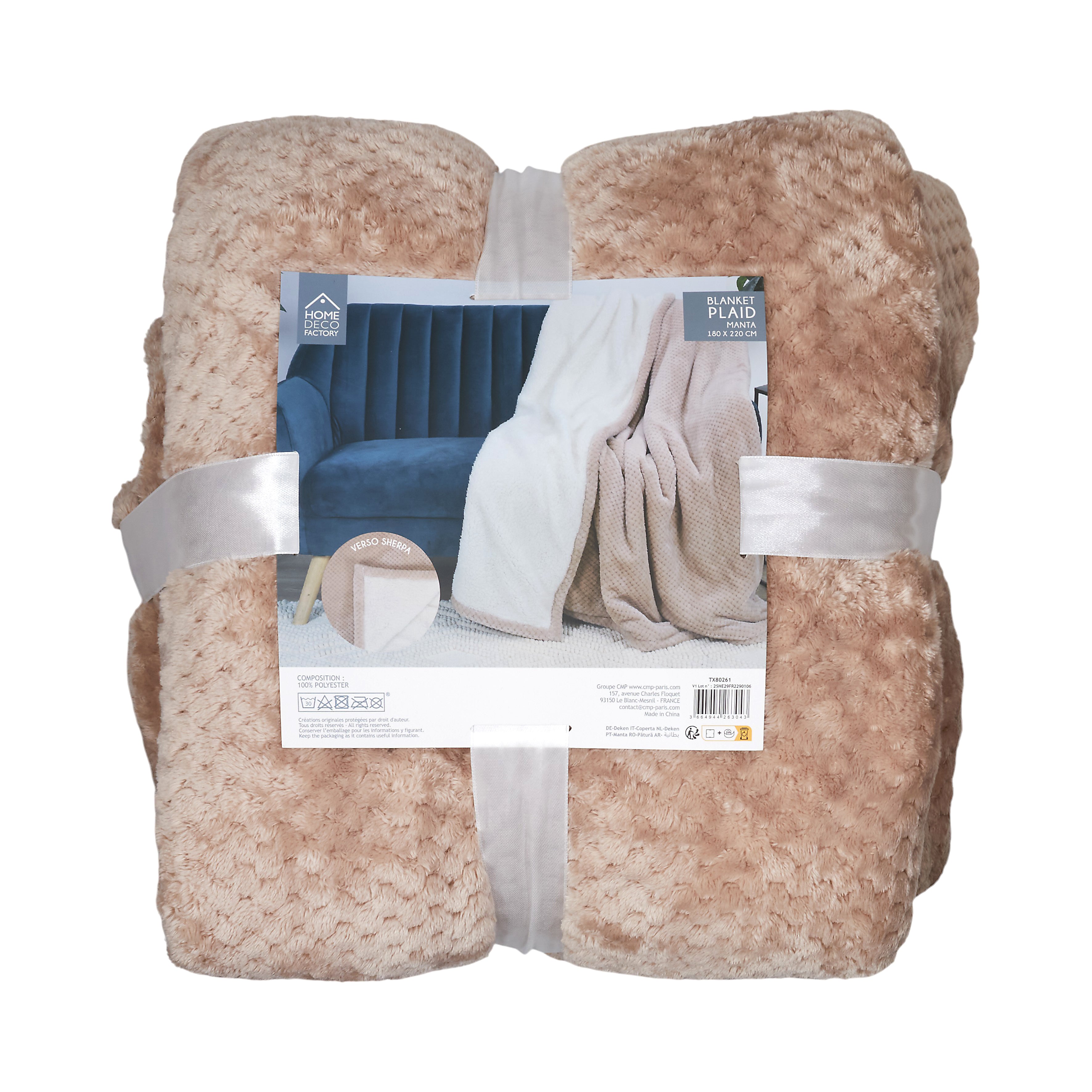 PLAID NID ABEILLE BEIGE SHERPA XXL 180X220CM