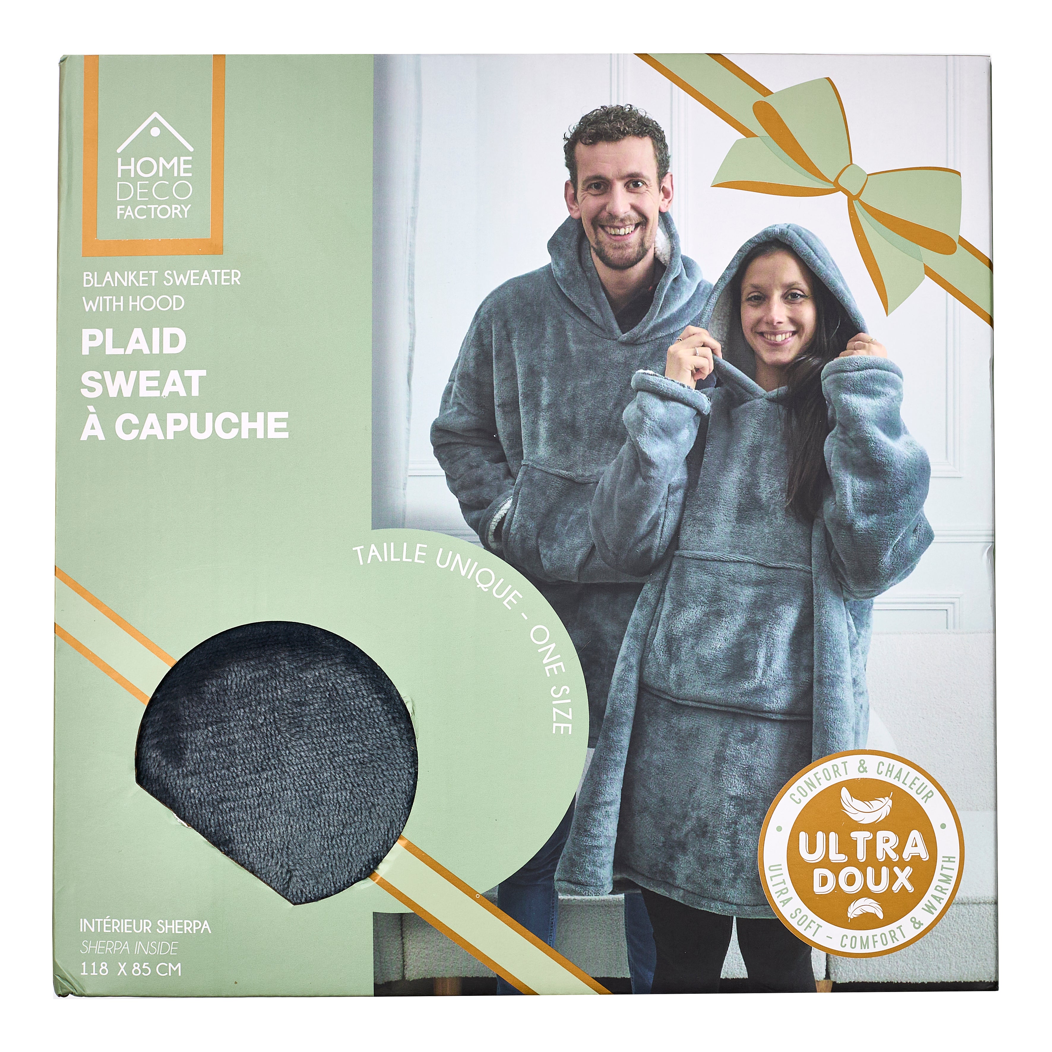 SWEAT A CAPUCHE INTERIEUR SHERPA GRIS