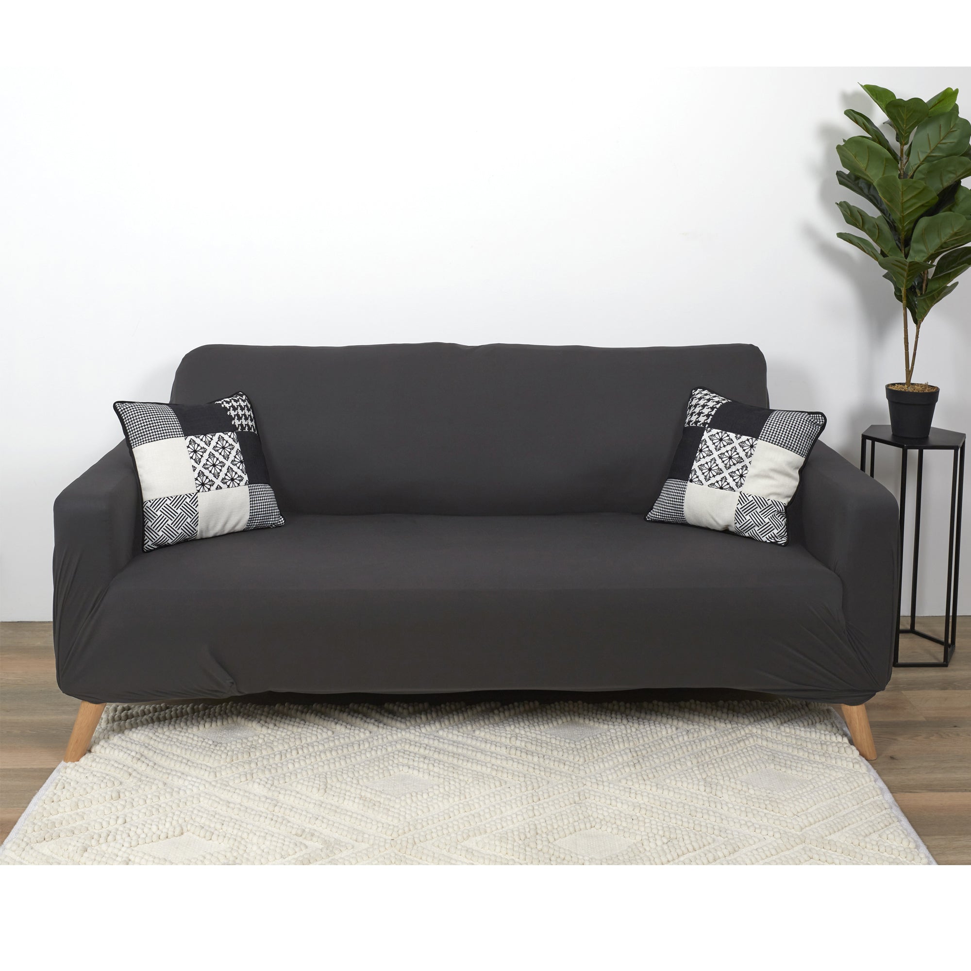 HOUSSE EXTENSIBLE CANAPE TROIS PLACES GRIS