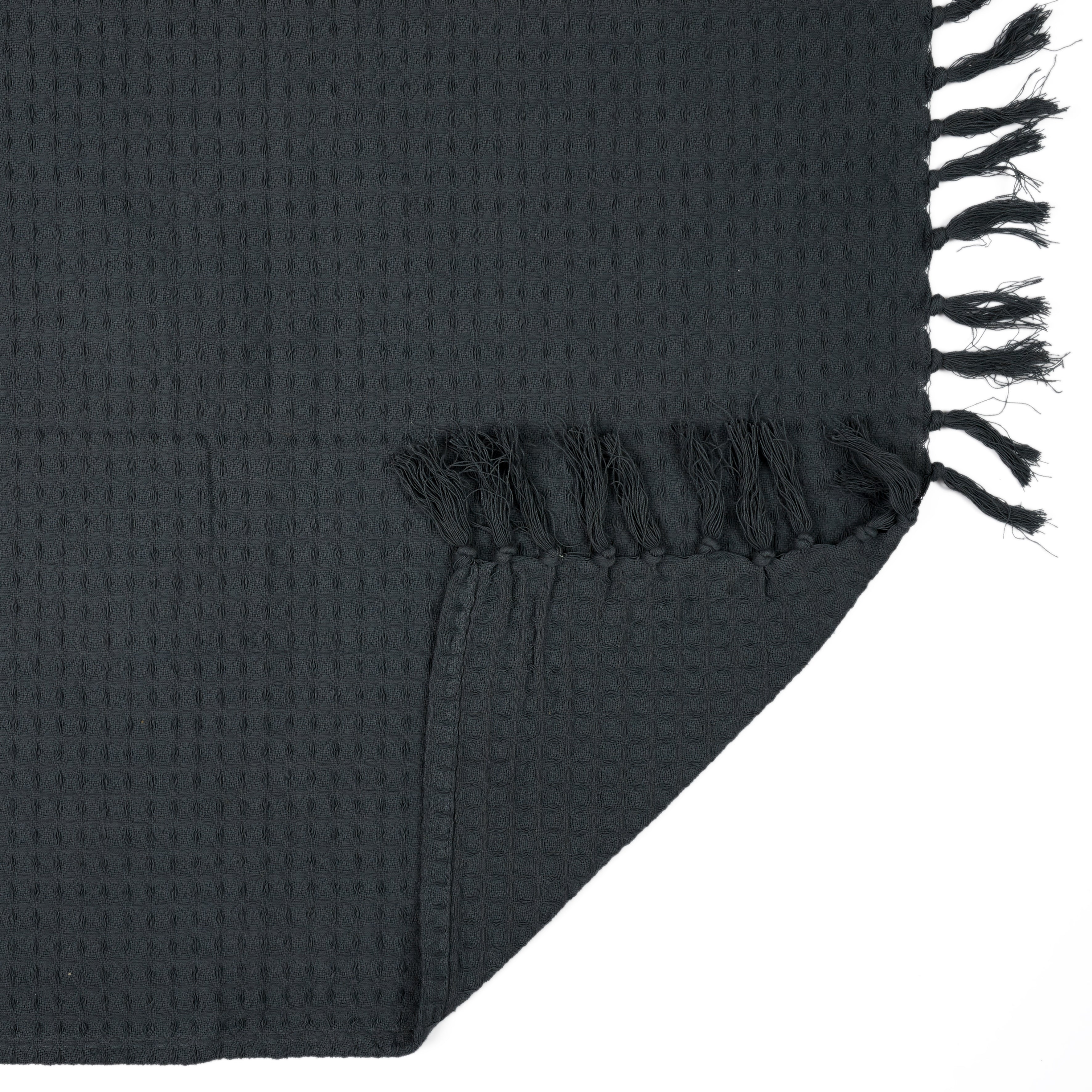 JETE DE CANAPE GAUFRE GRIS ANTHRACITE 130X160CM