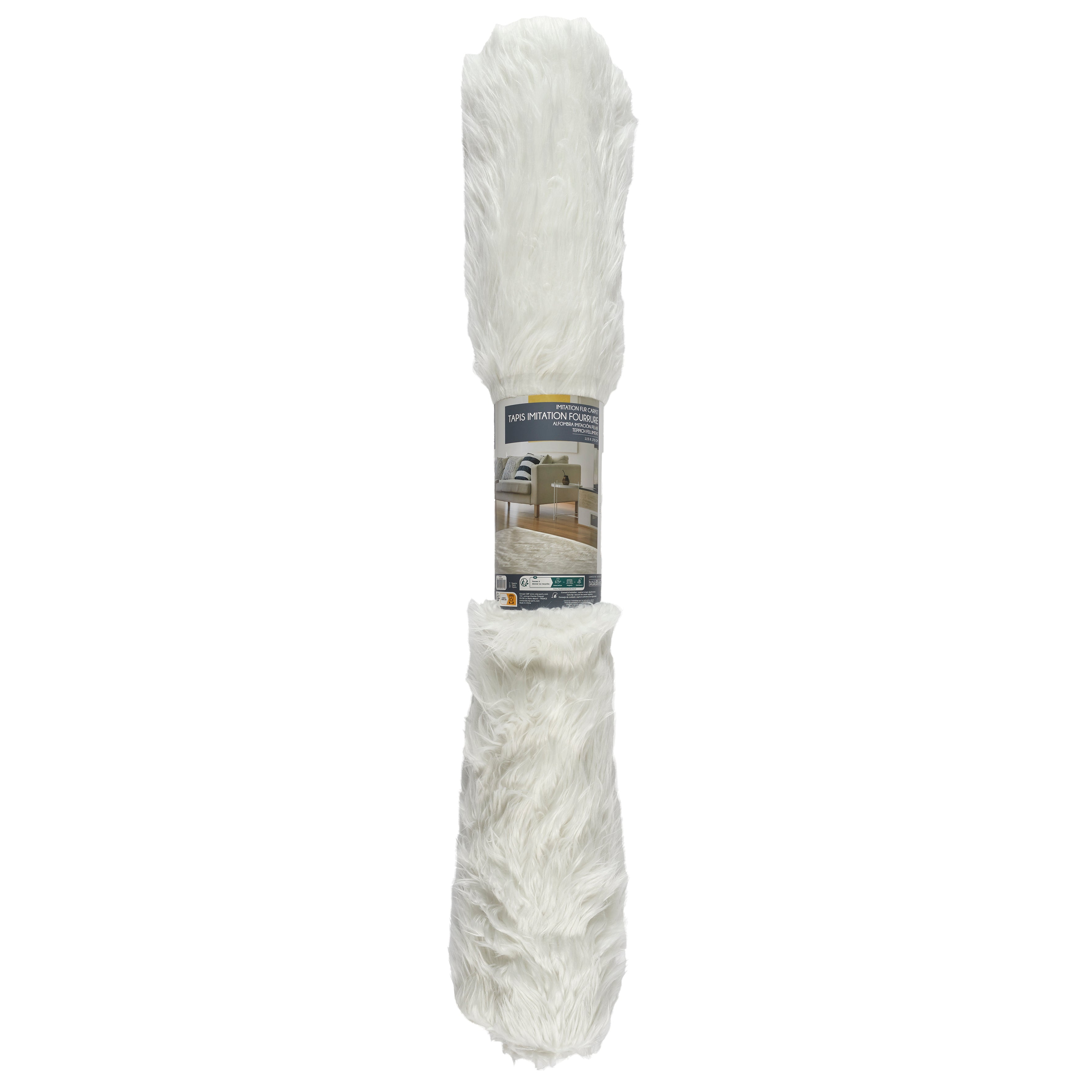 TAPIS IMITATION FOURRURE ECRU 115X170CM