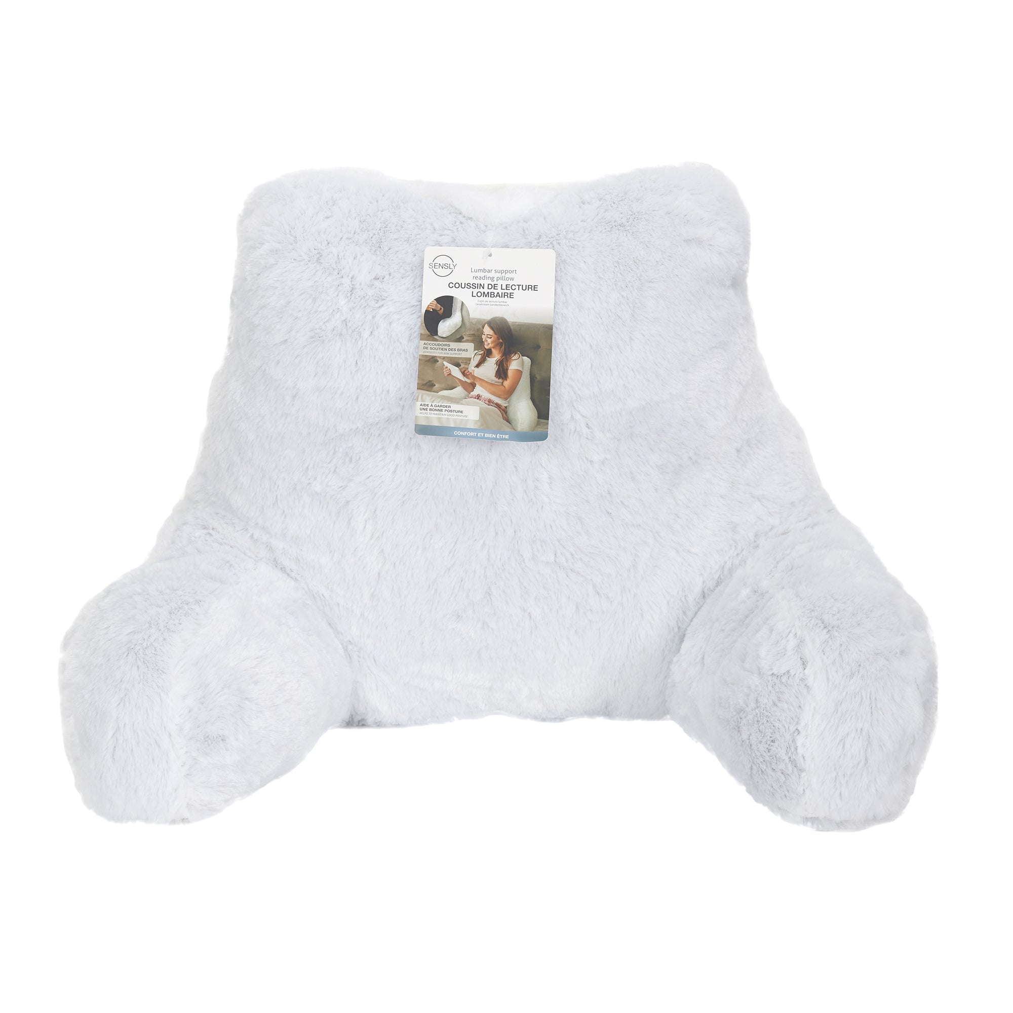 COUSSIN DE LECTURE LOMBAIRE GRIS 86X45CM