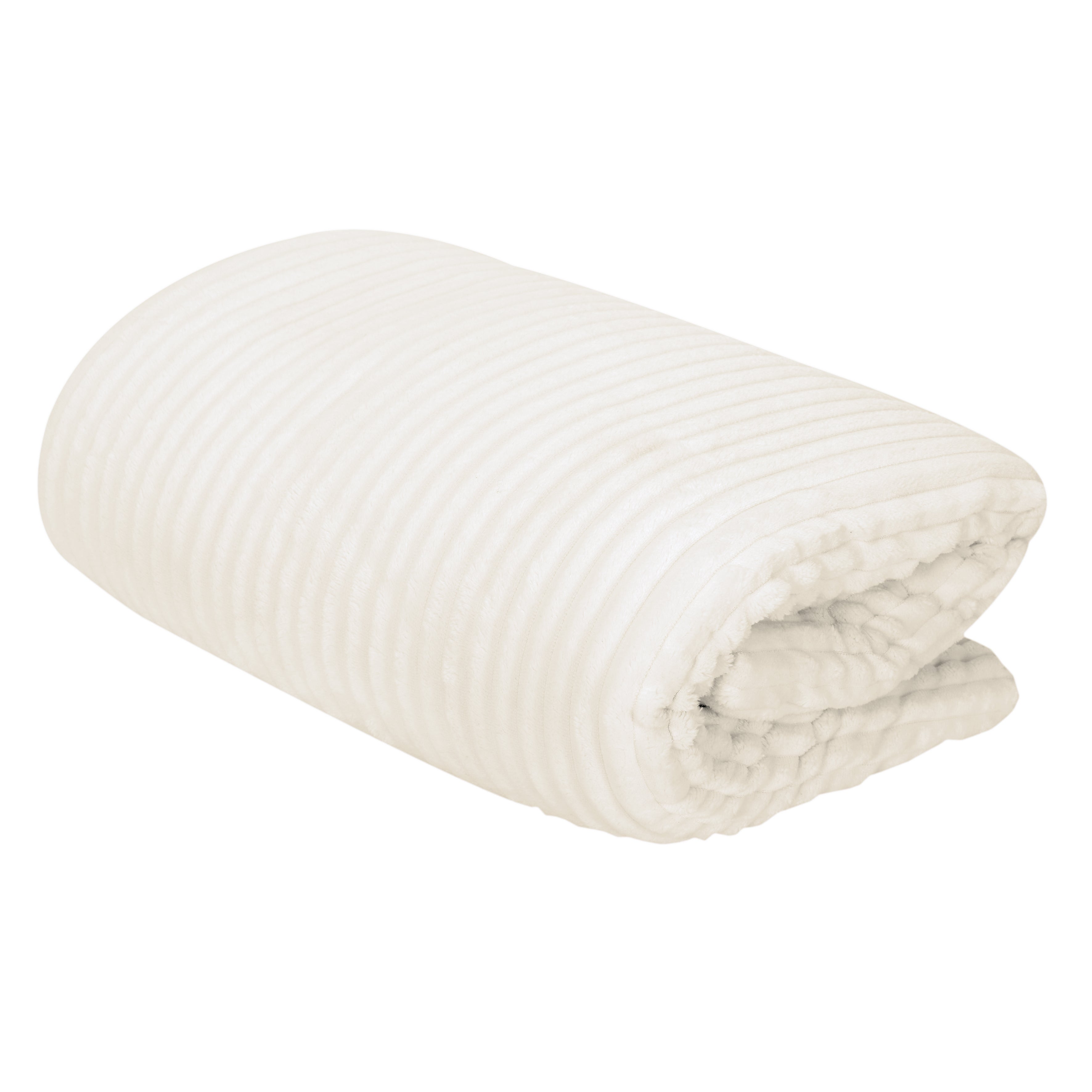 PLAID FLANELLE COTELE SHERPA ECRU 180X220CM