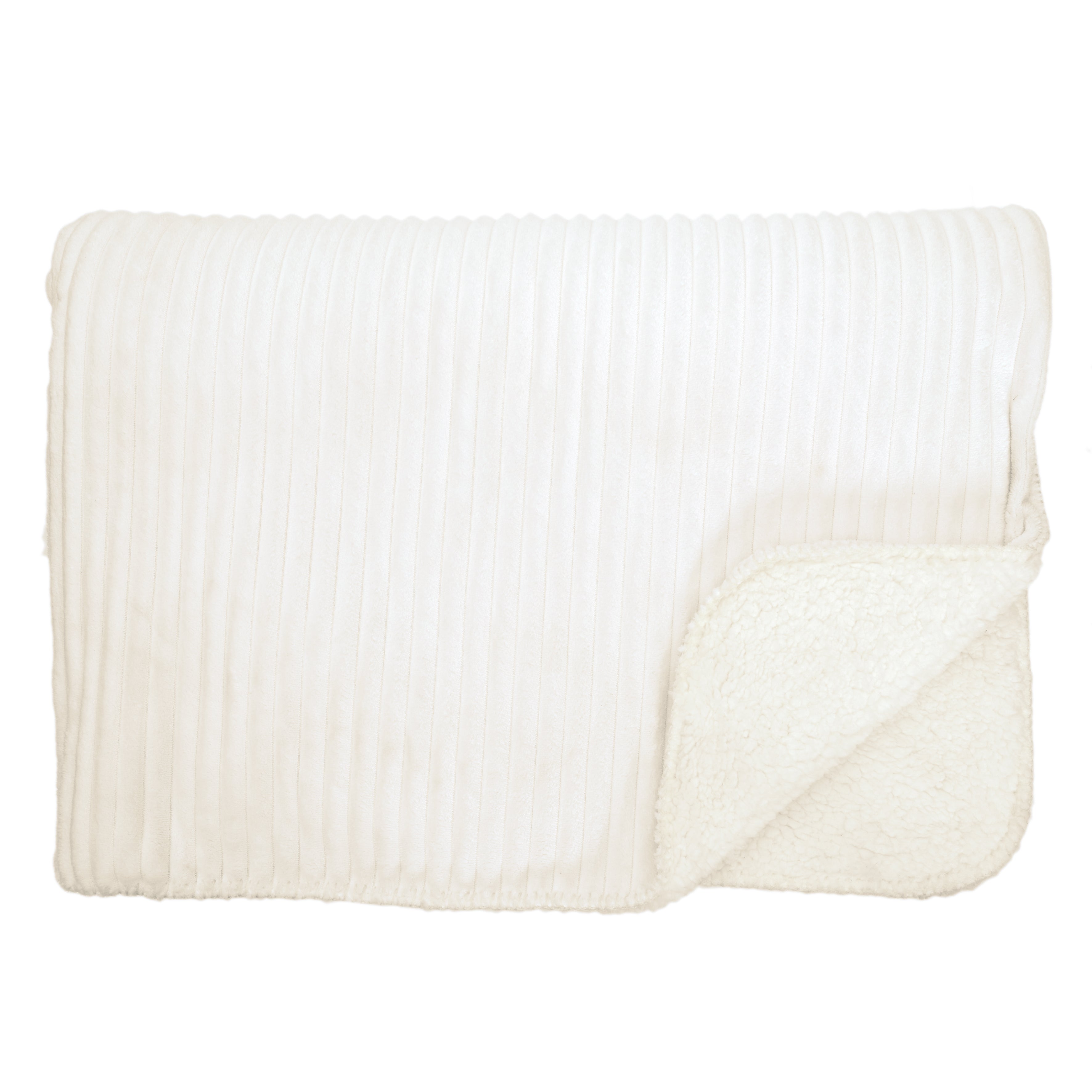 PLAID FLANELLE COTELE SHERPA ECRU 180X220CM