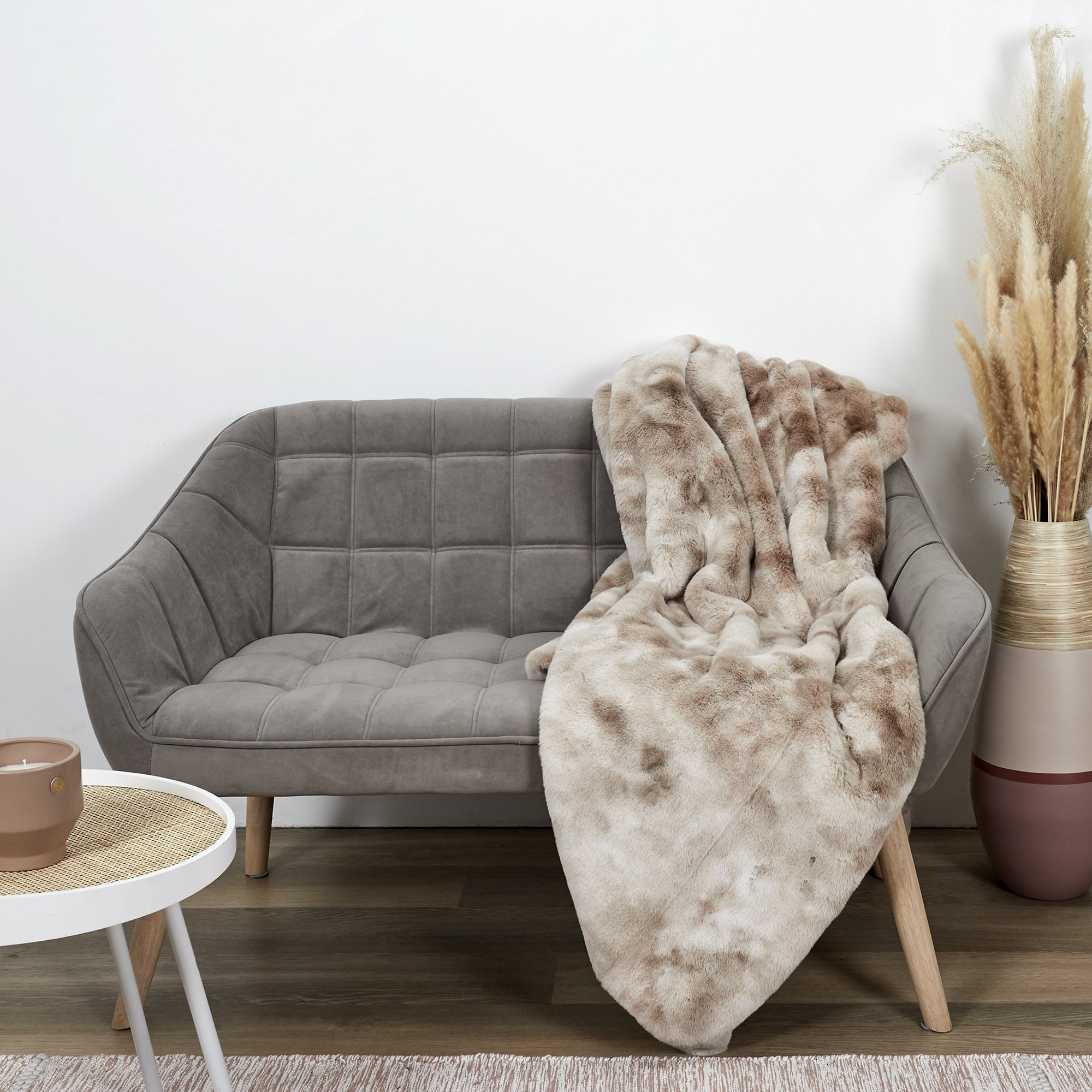 PLAID IMIT FOURRURE OPULENCE MARRON 140X200CM