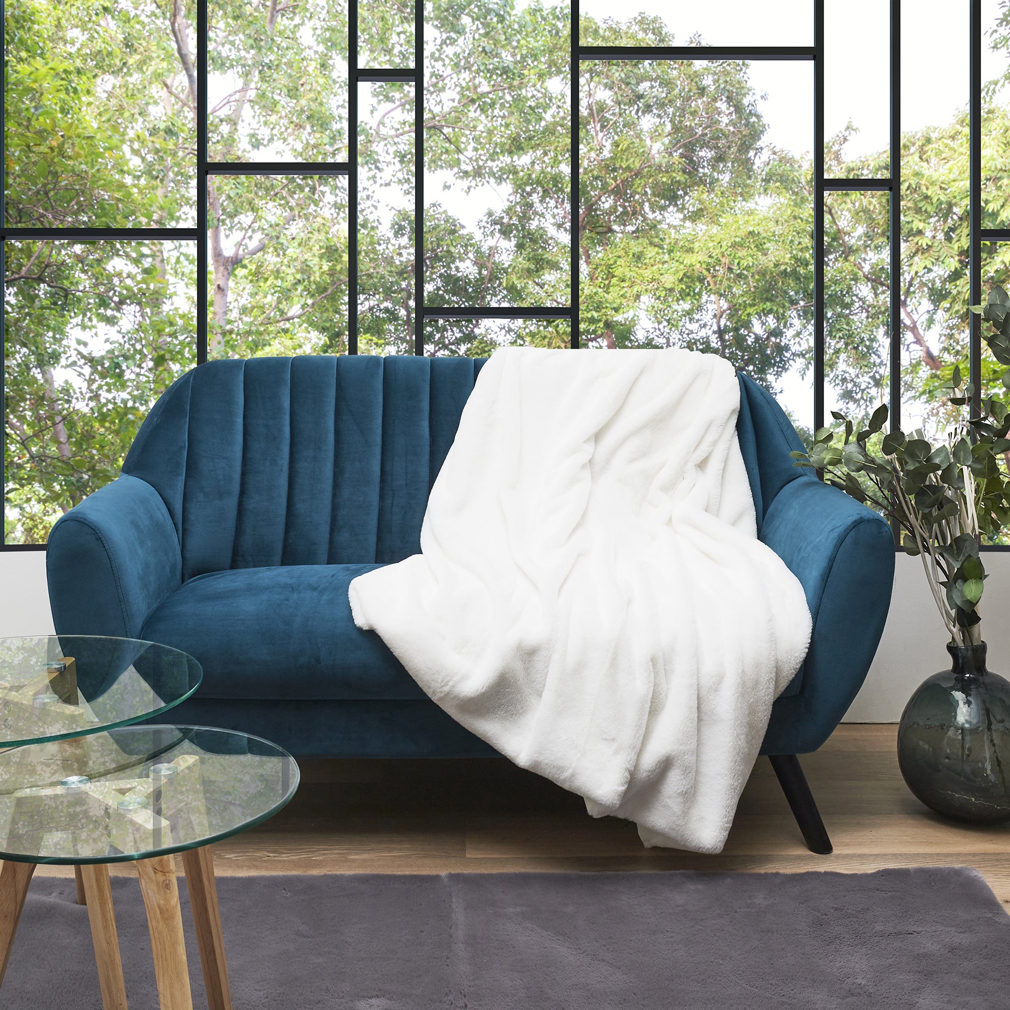 PLAID IMIT FOURRURE OPULENCE ECRU 120X150CM