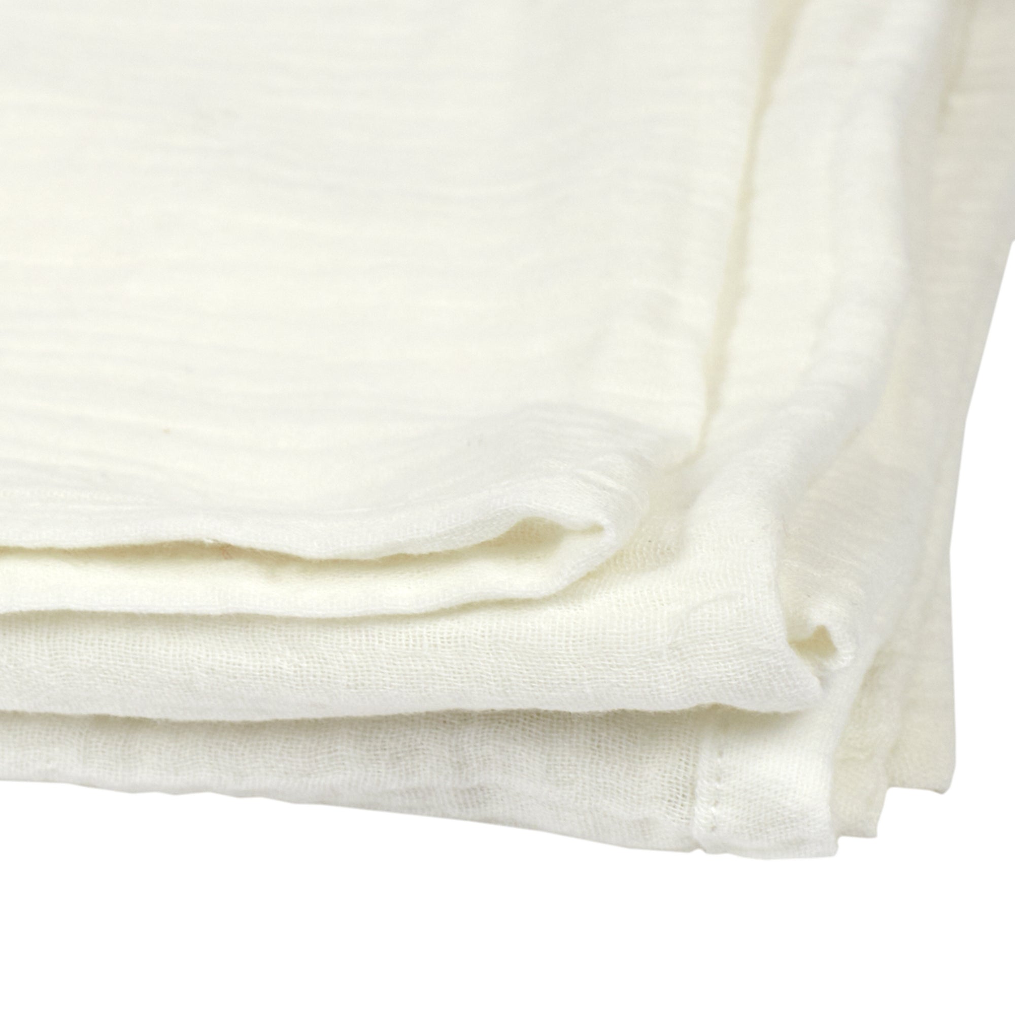PLAID JETE GAZE DE COTON BLANC CRAIE 120X150CM