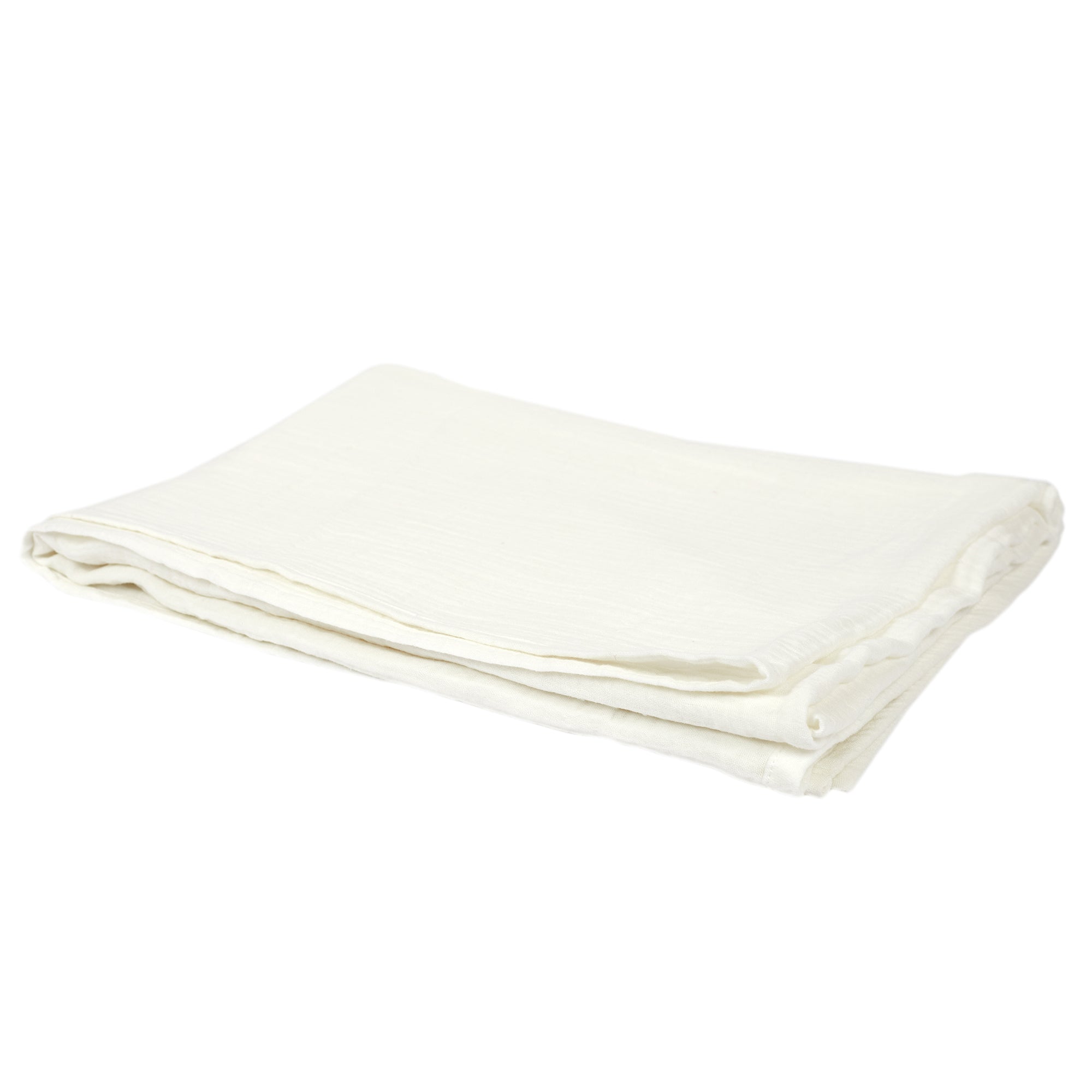 PLAID JETE GAZE DE COTON BLANC CRAIE 120X150CM