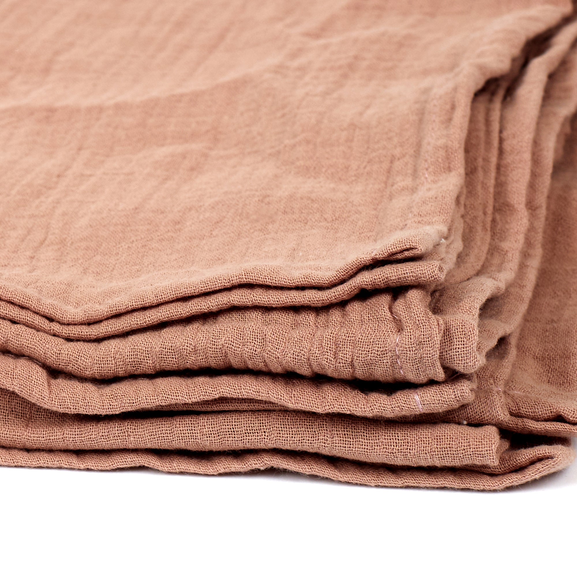 PLAID JETE GAZE DE COTON ROSE LITCHI 120X150CM