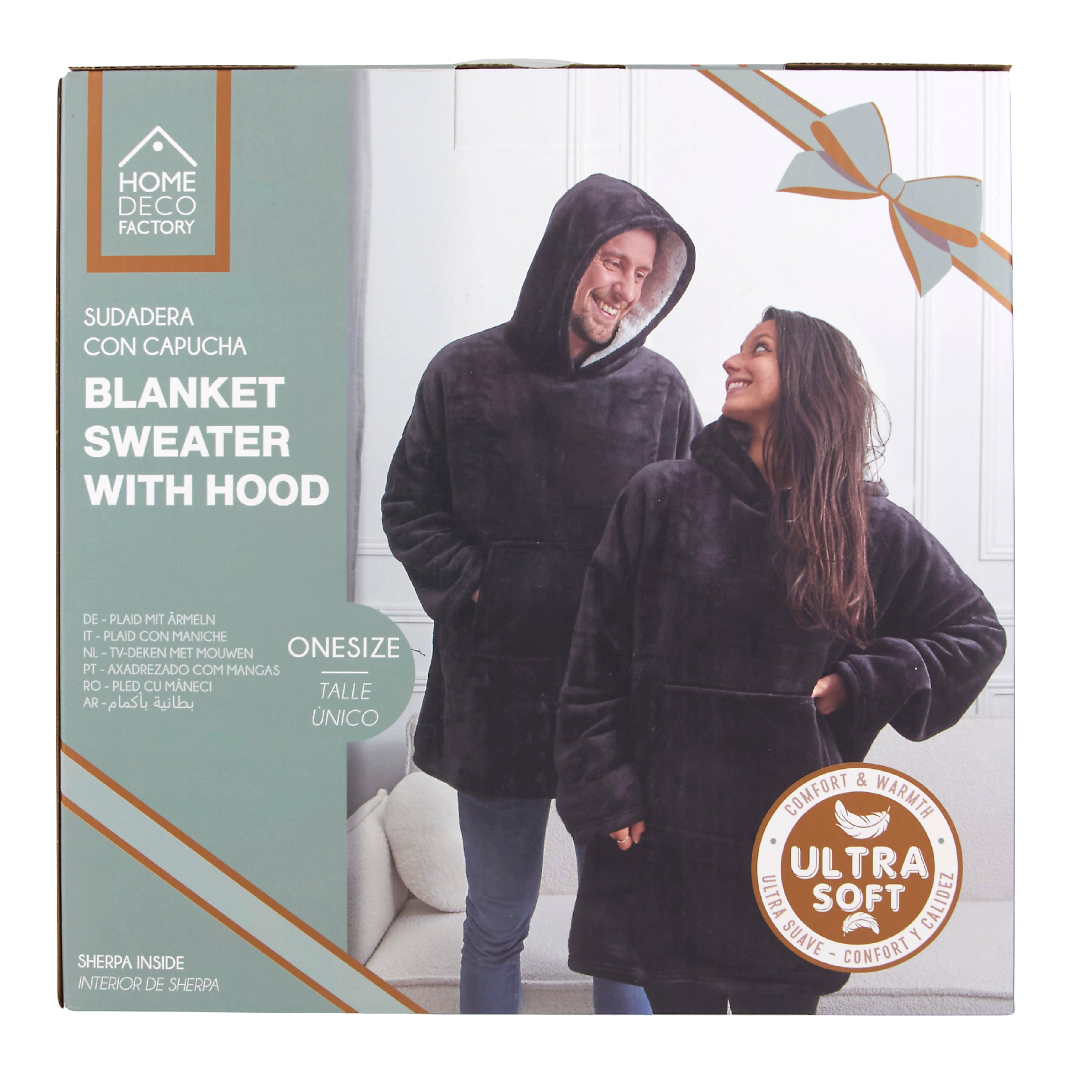 SWEAT A CAPUCHE INTERIEUR SHERPA NOIR