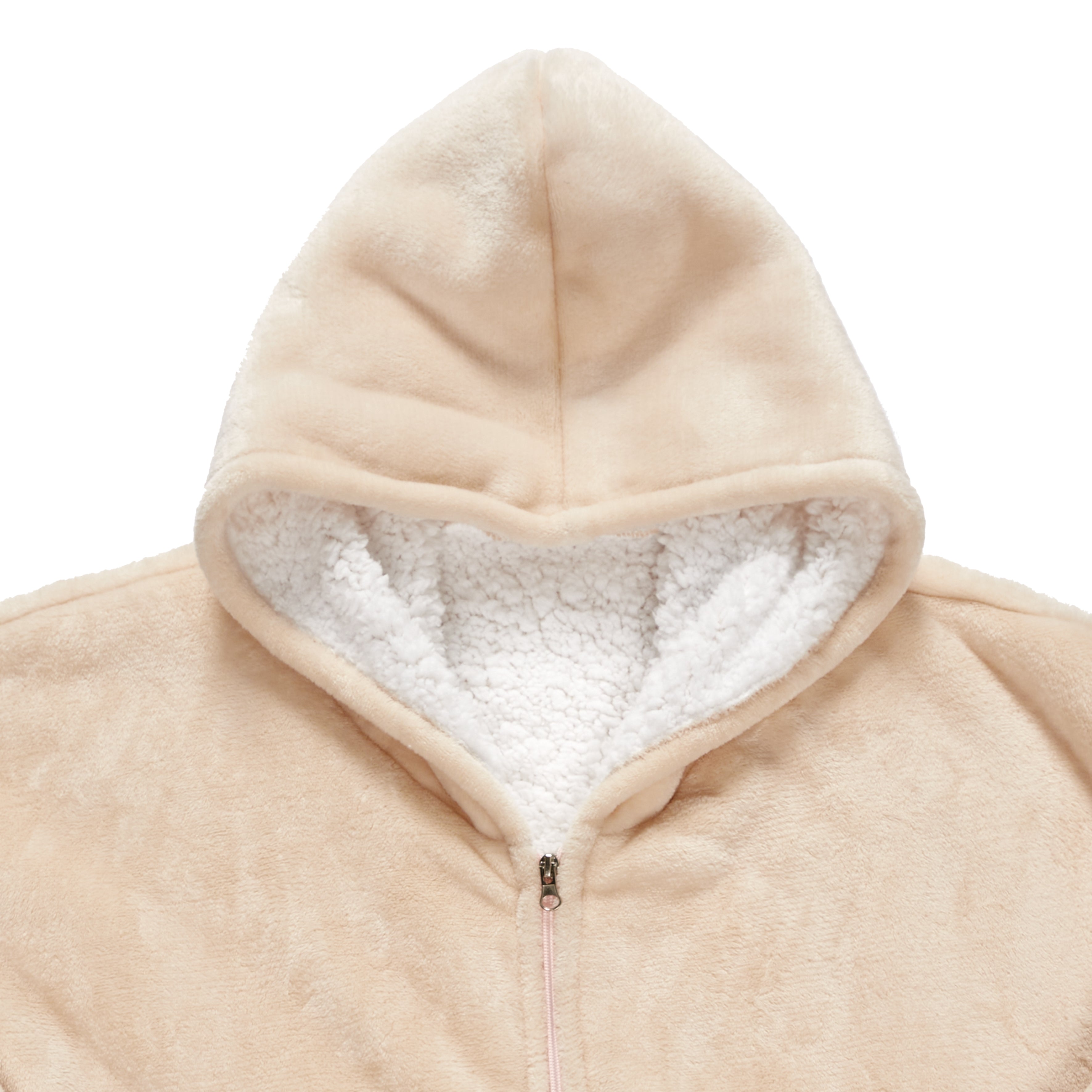 SWEAT A CAPUCHE FERMETURE INTERIEUR BEIGE