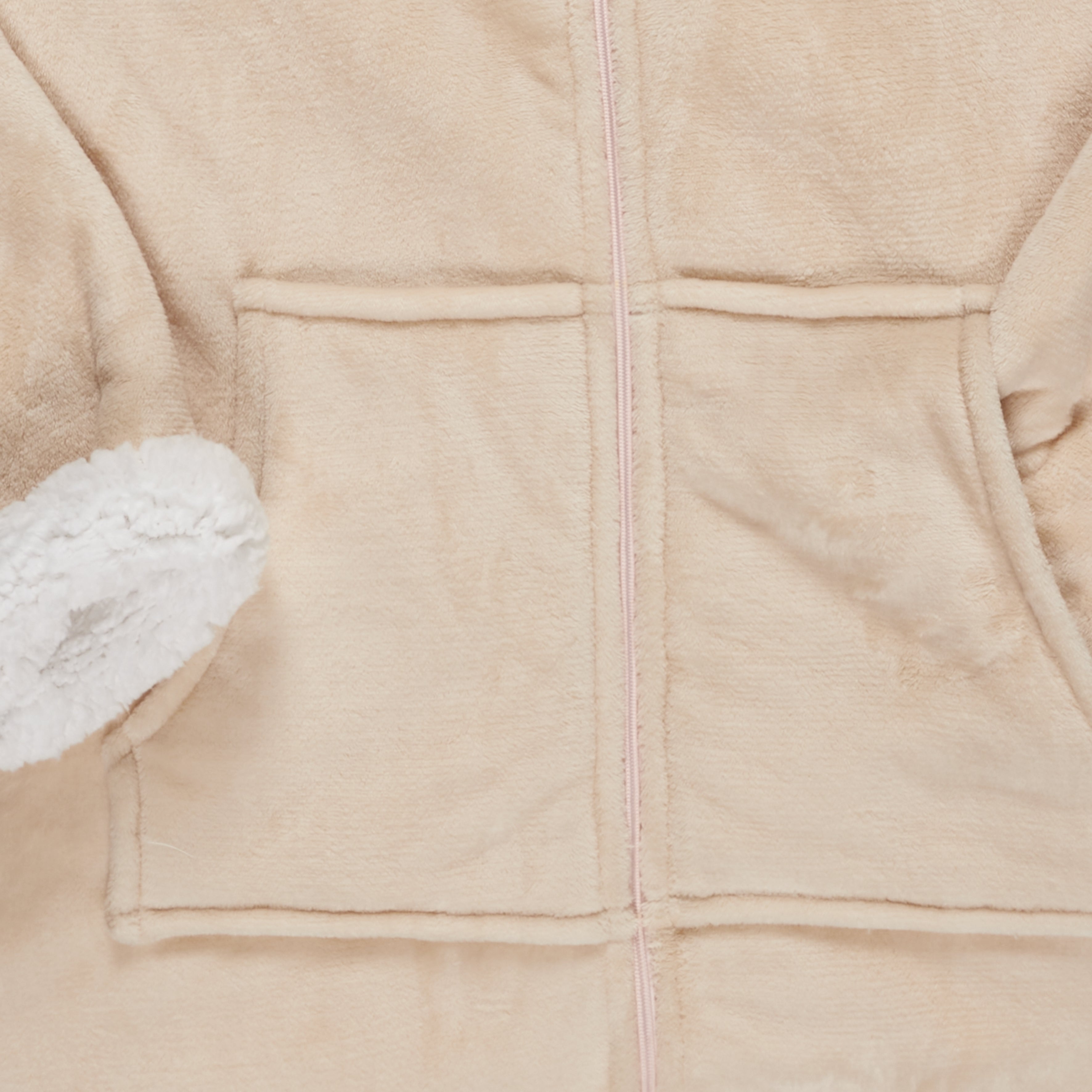 SWEAT A CAPUCHE FERMETURE INTERIEUR BEIGE