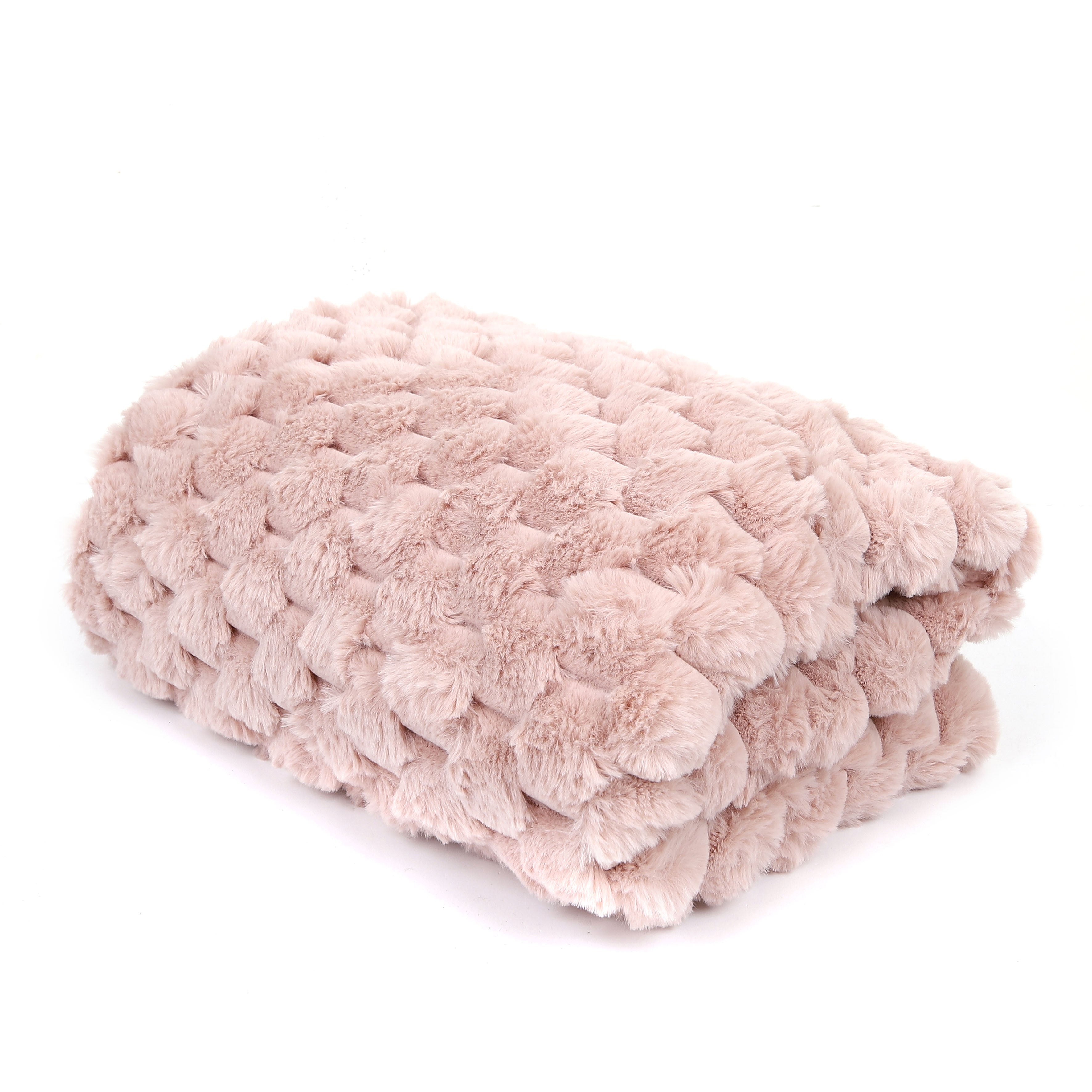 PLAID IMIT FOURRURE OPULENCE ROSE 120X150CM