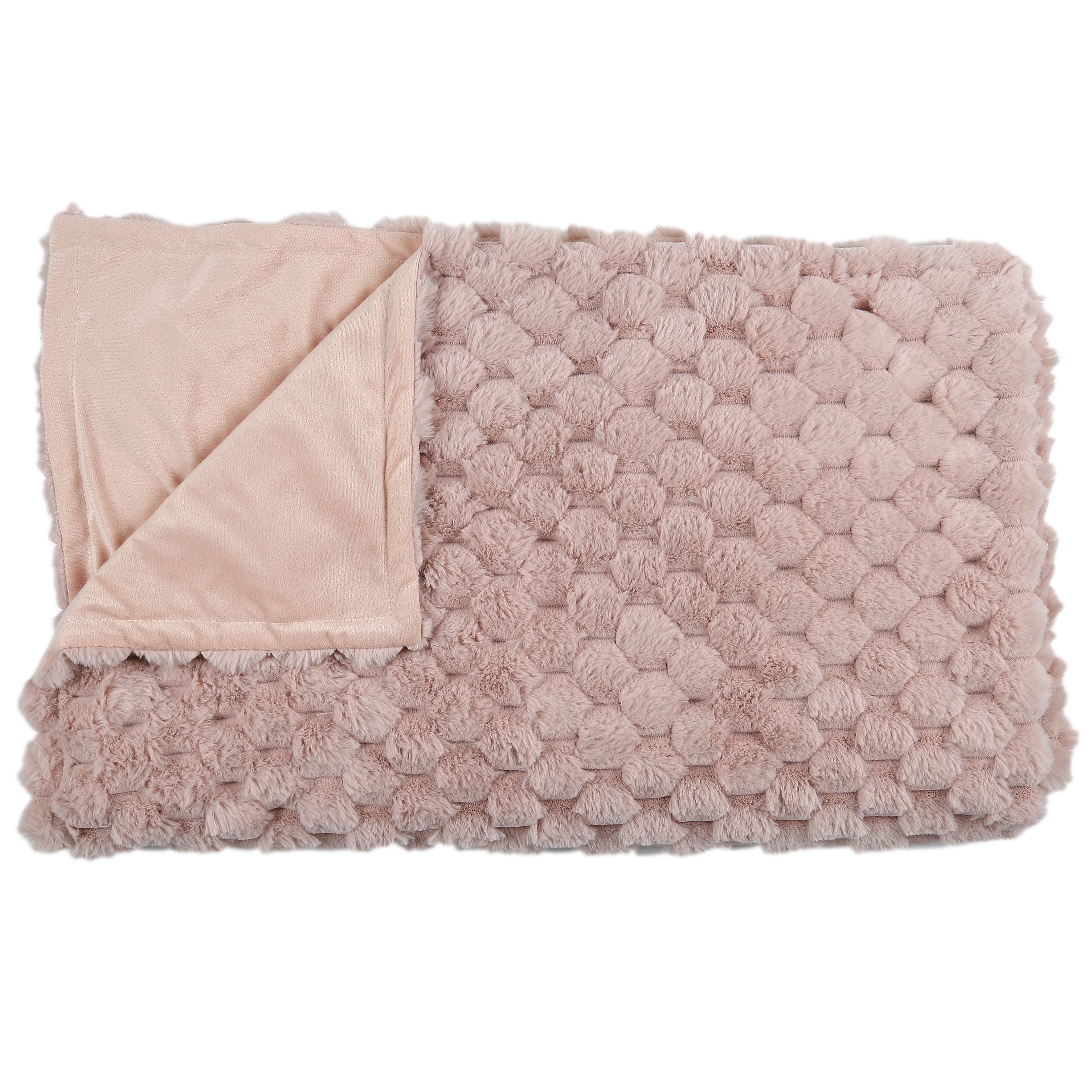 PLAID IMIT FOURRURE OPULENCE ROSE 120X150CM