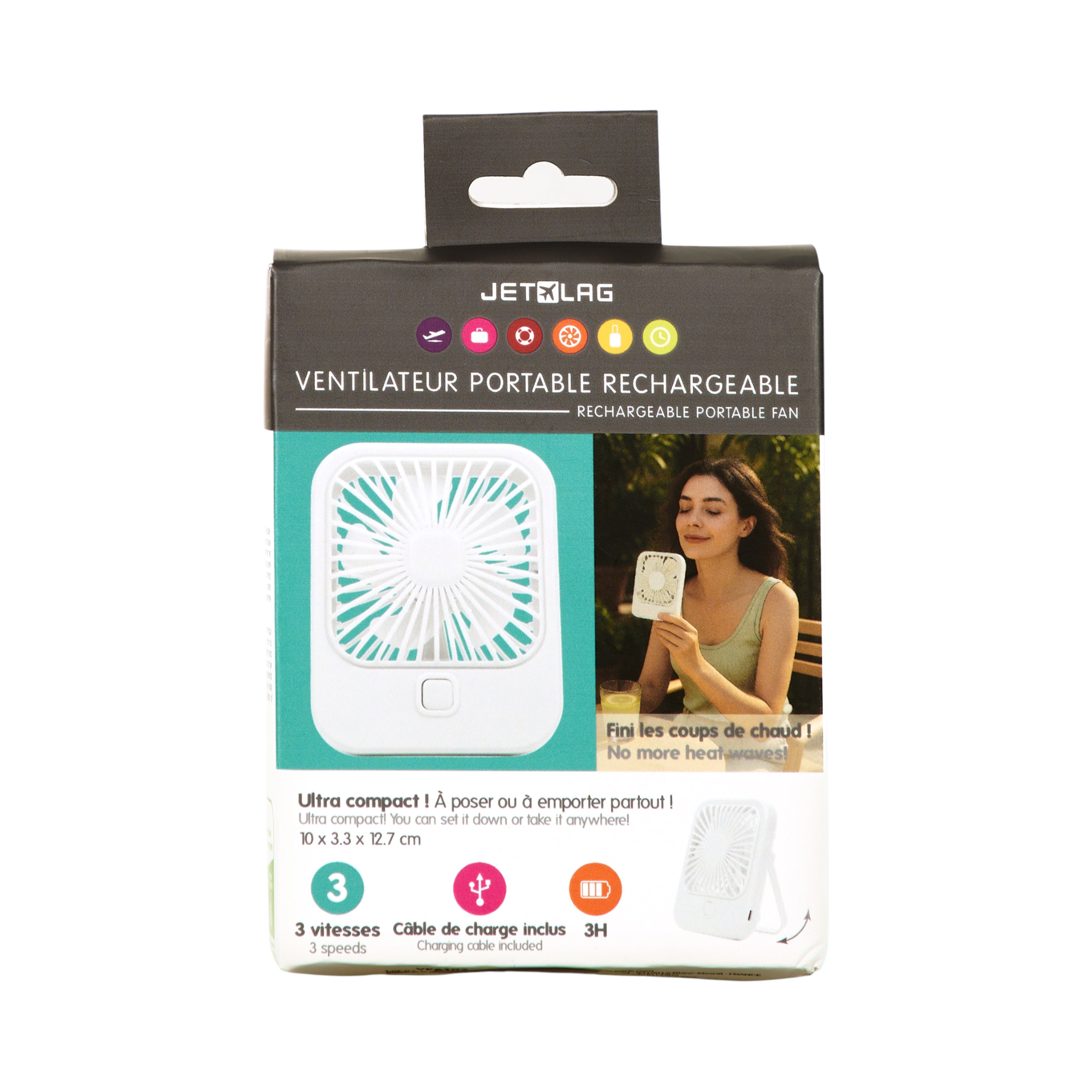 VENTILATEUR PORTABLE COMPACT ET RECHARGEABLE