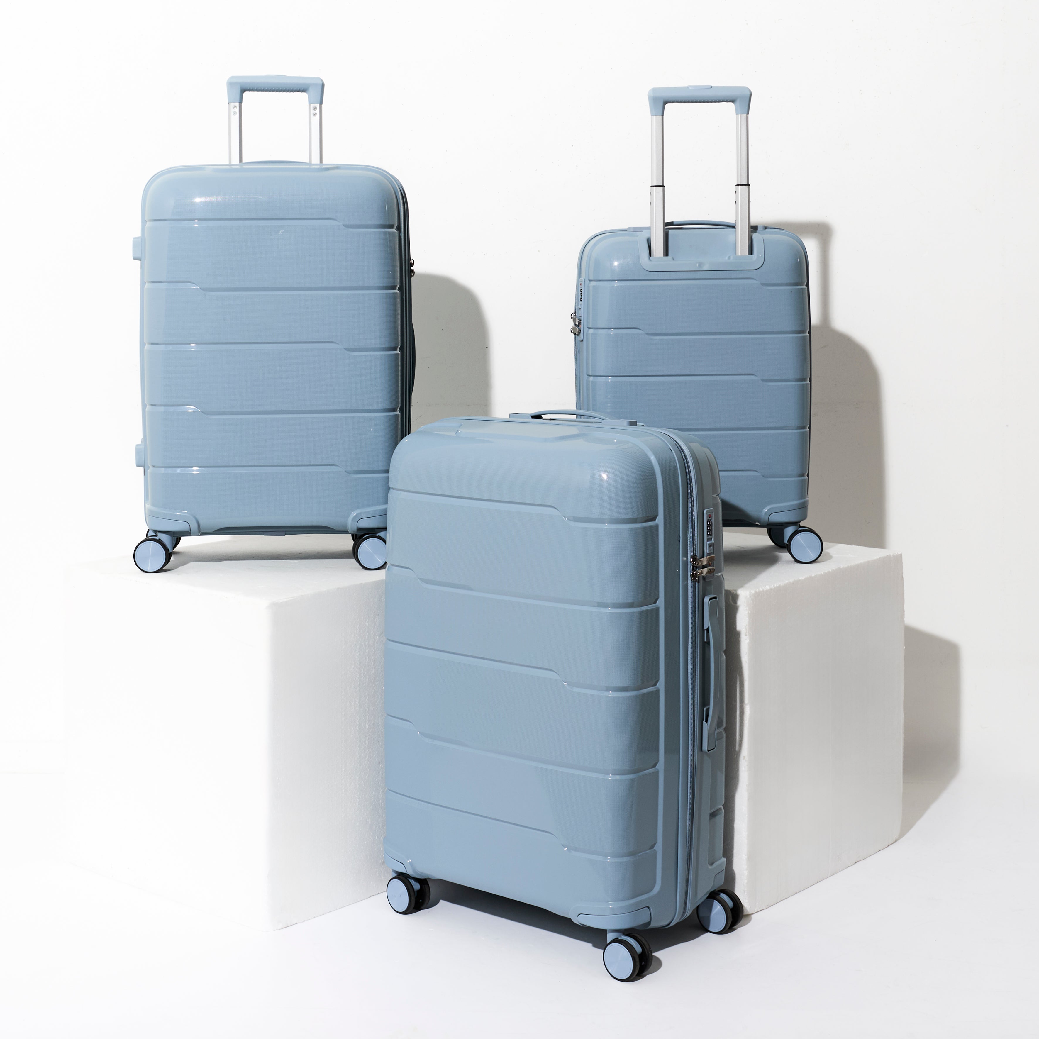 VALISE MADRID BLEU GRIS X3 38L 71L 107L