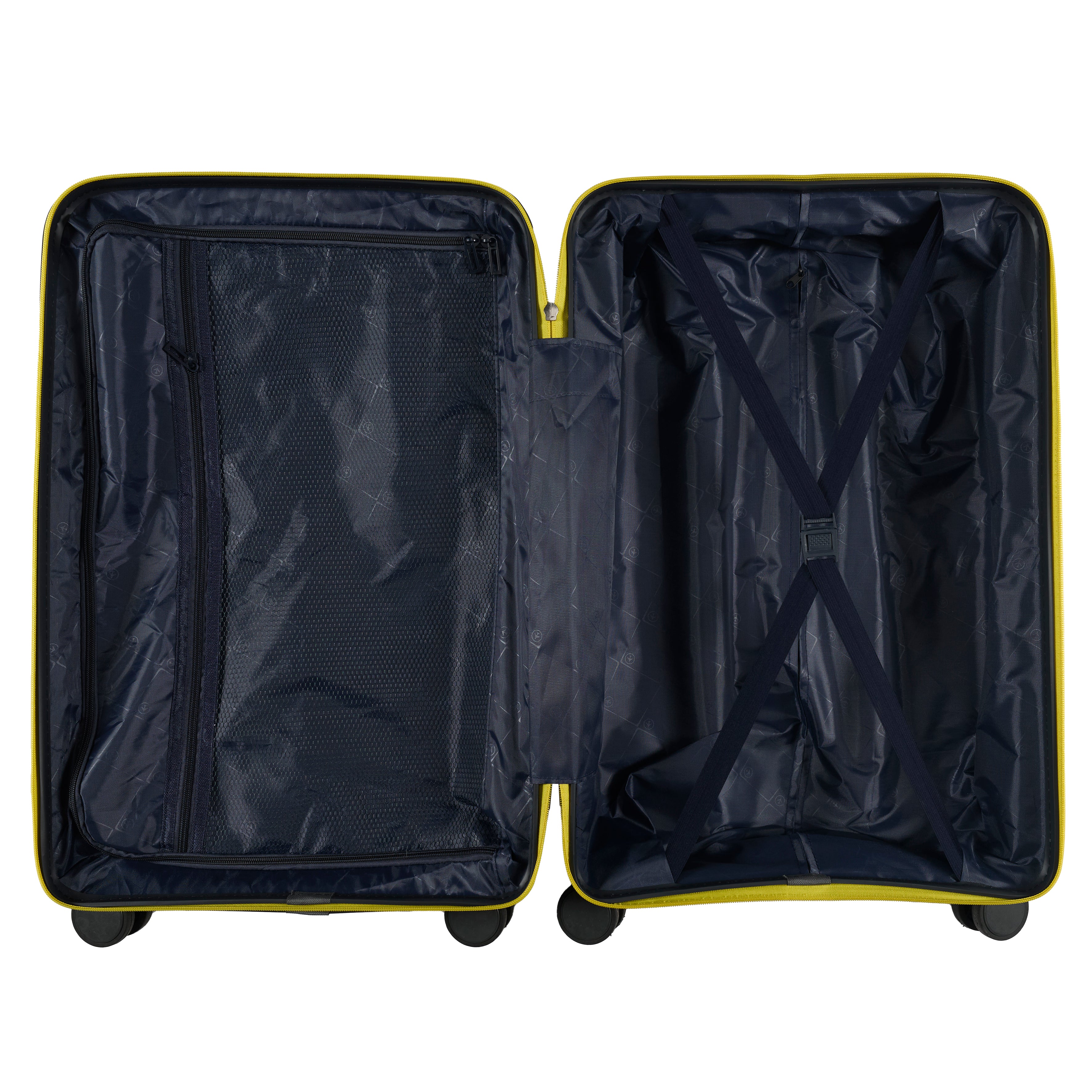 VALISE ROME GRIS ZIP JAUNE FLUO X3 36L 60L 86L