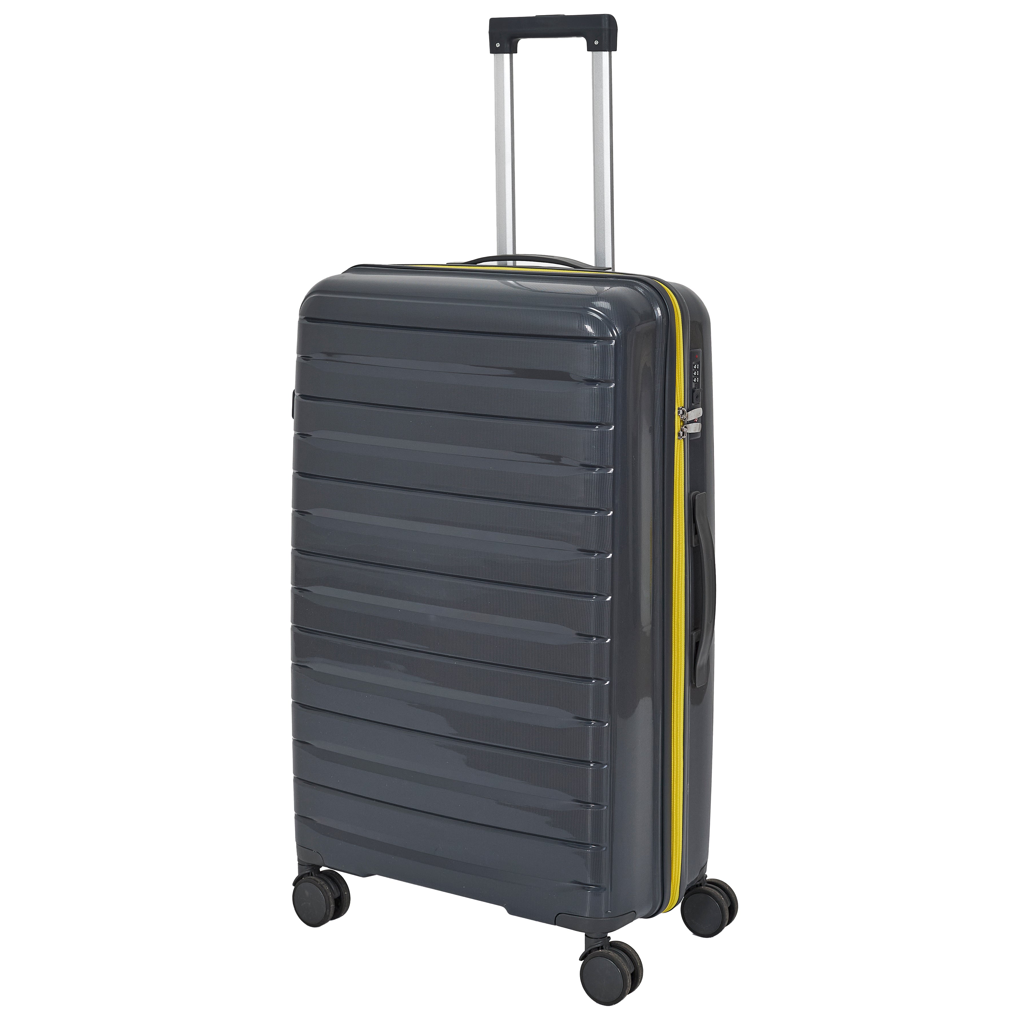 VALISE ROME GRIS ZIP JAUNE FLUO X3 36L 60L 86L