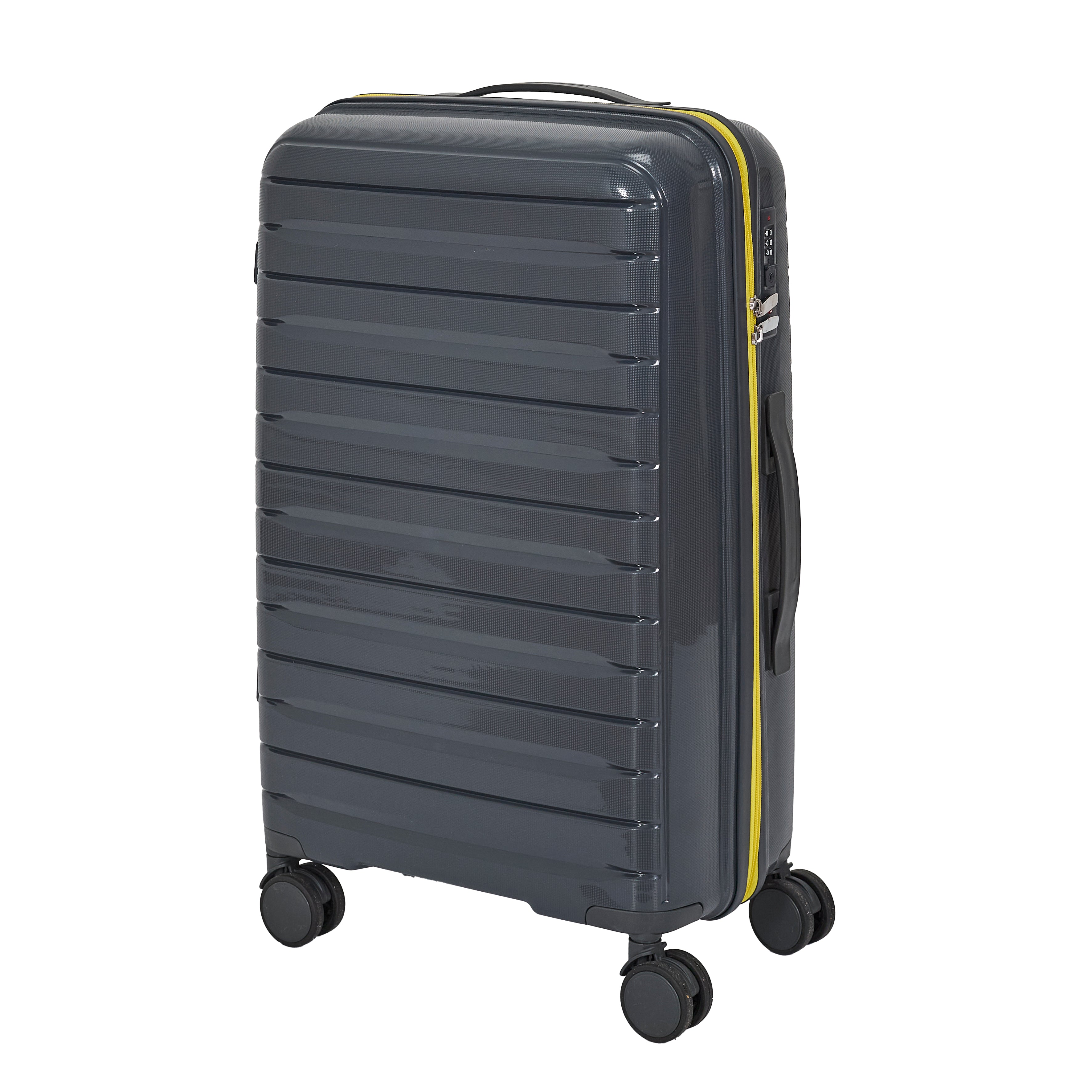 VALISE ROME GRIS ZIP JAUNE FLUO X3 36L 60L 86L
