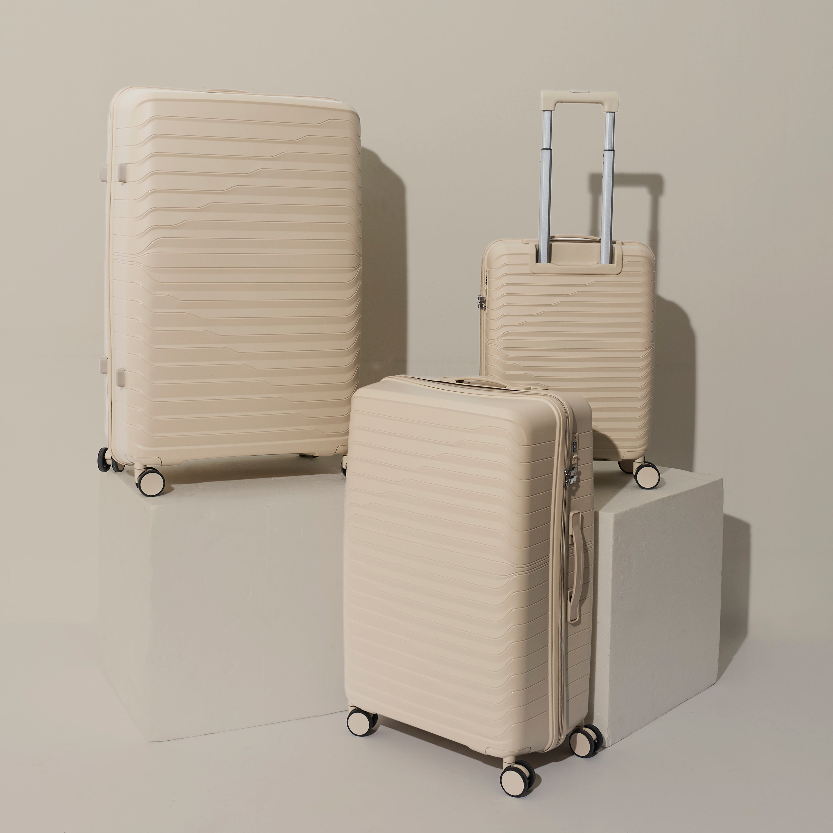 VALISE DUBAI BEIGE X3 39L 100L 140L