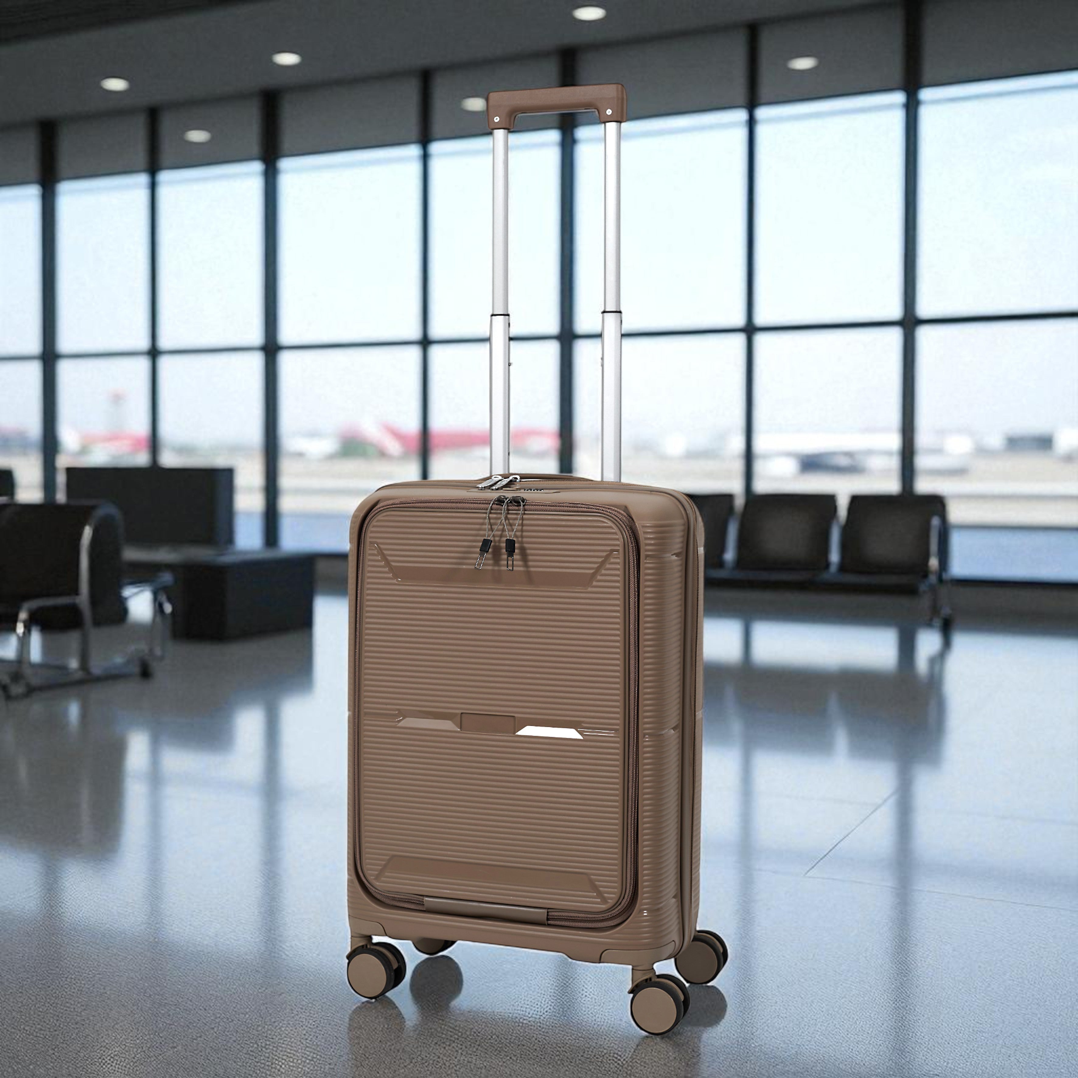 VALISE CABINE BEIGE OUVERTURE FRONTALE SYDNEY