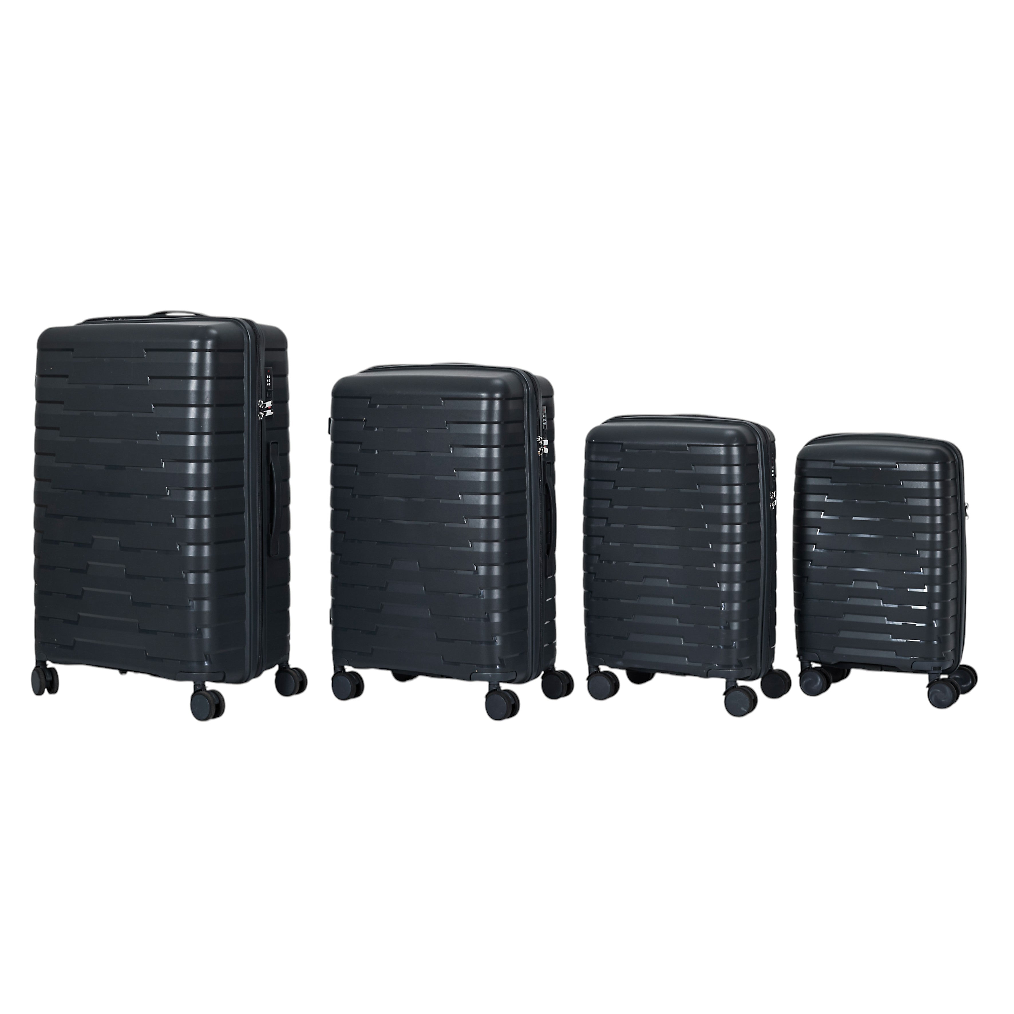 SET 4 VALISE GRIS CABINE ROUES AMOVIBLES NAPLES