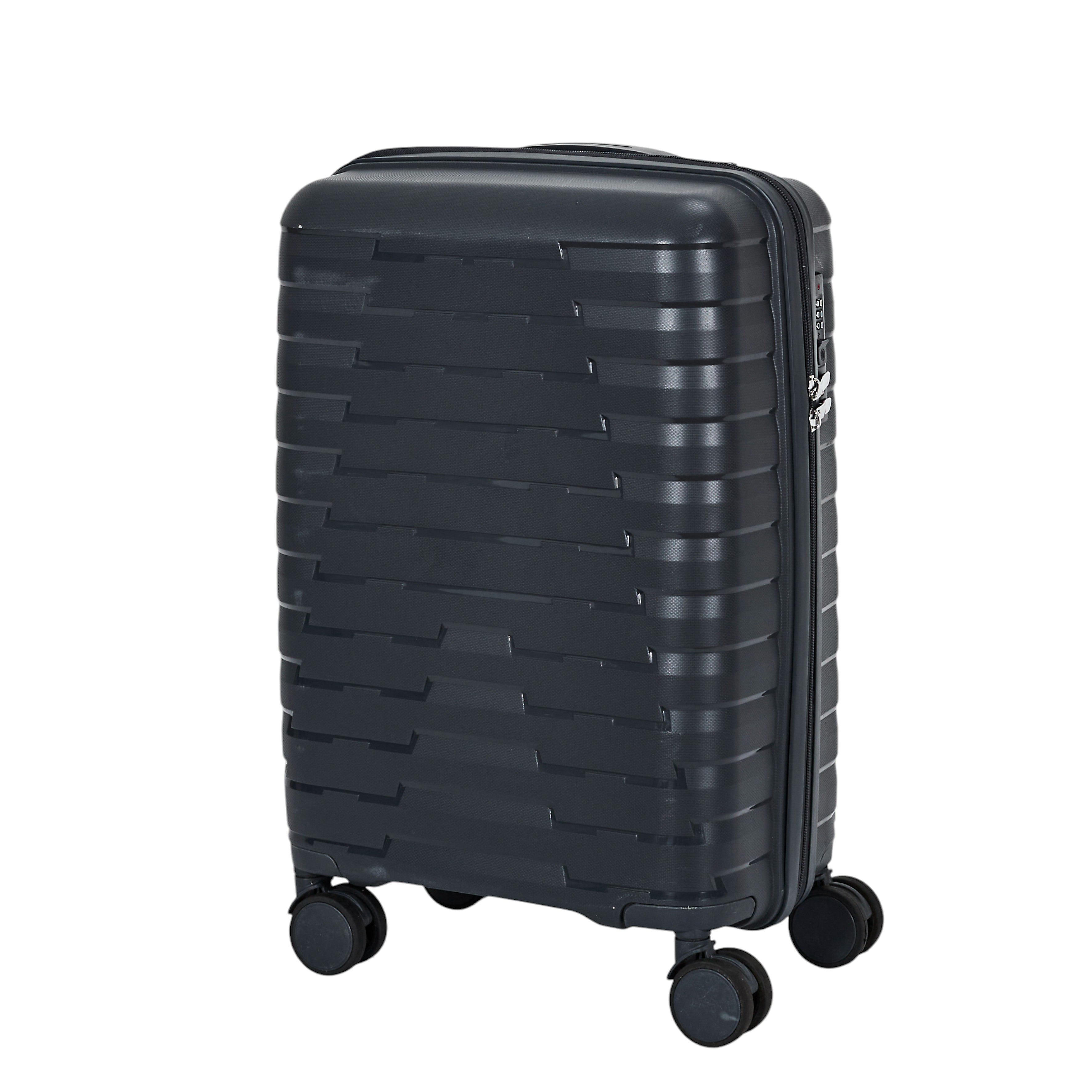 SET 4 VALISE GRIS CABINE ROUES AMOVIBLES NAPLES
