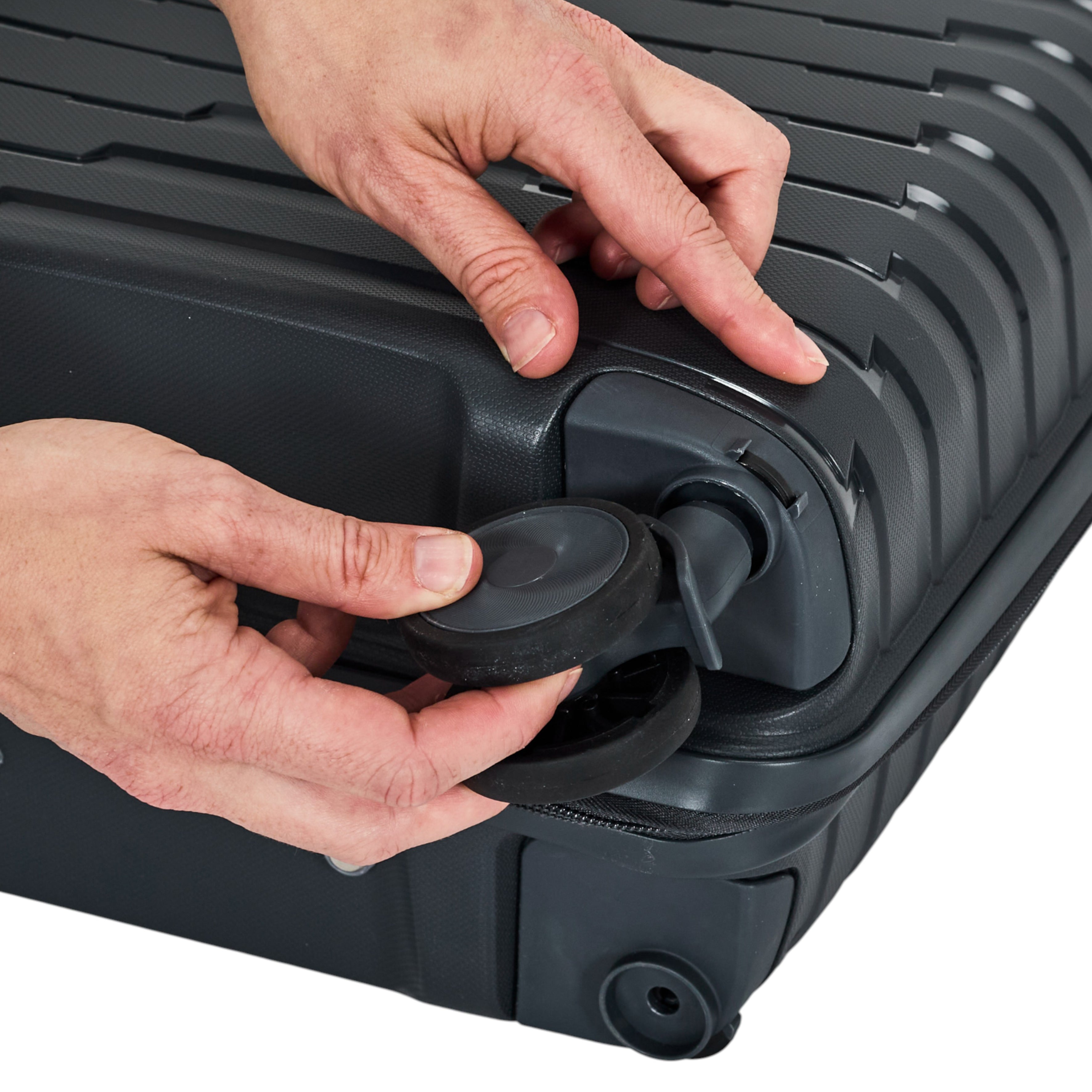 SET 4 VALISE GRIS CABINE ROUES AMOVIBLES NAPLES