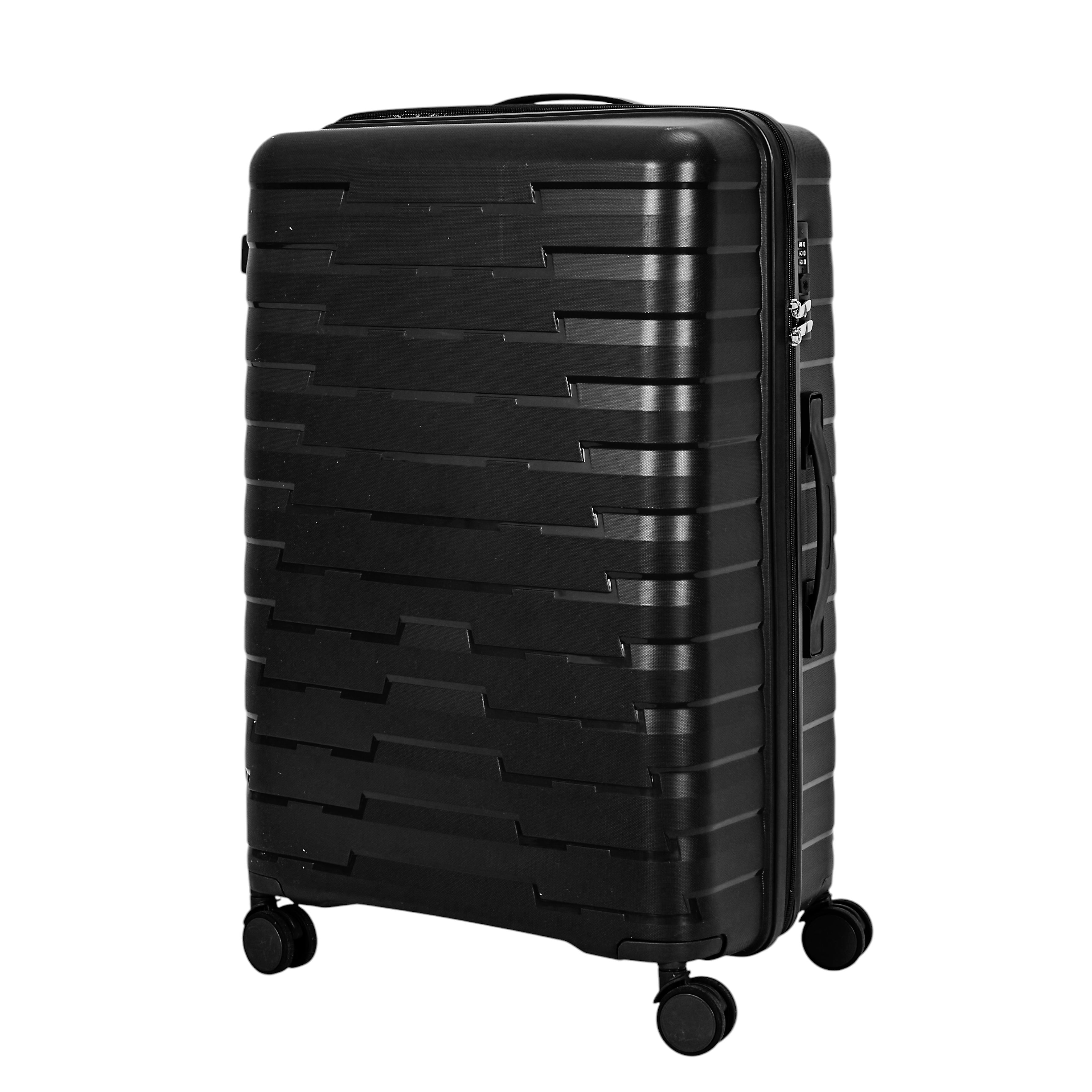 SET 4 VALISE NOIR CABINE ROUES AMOVIBLES NAPLES